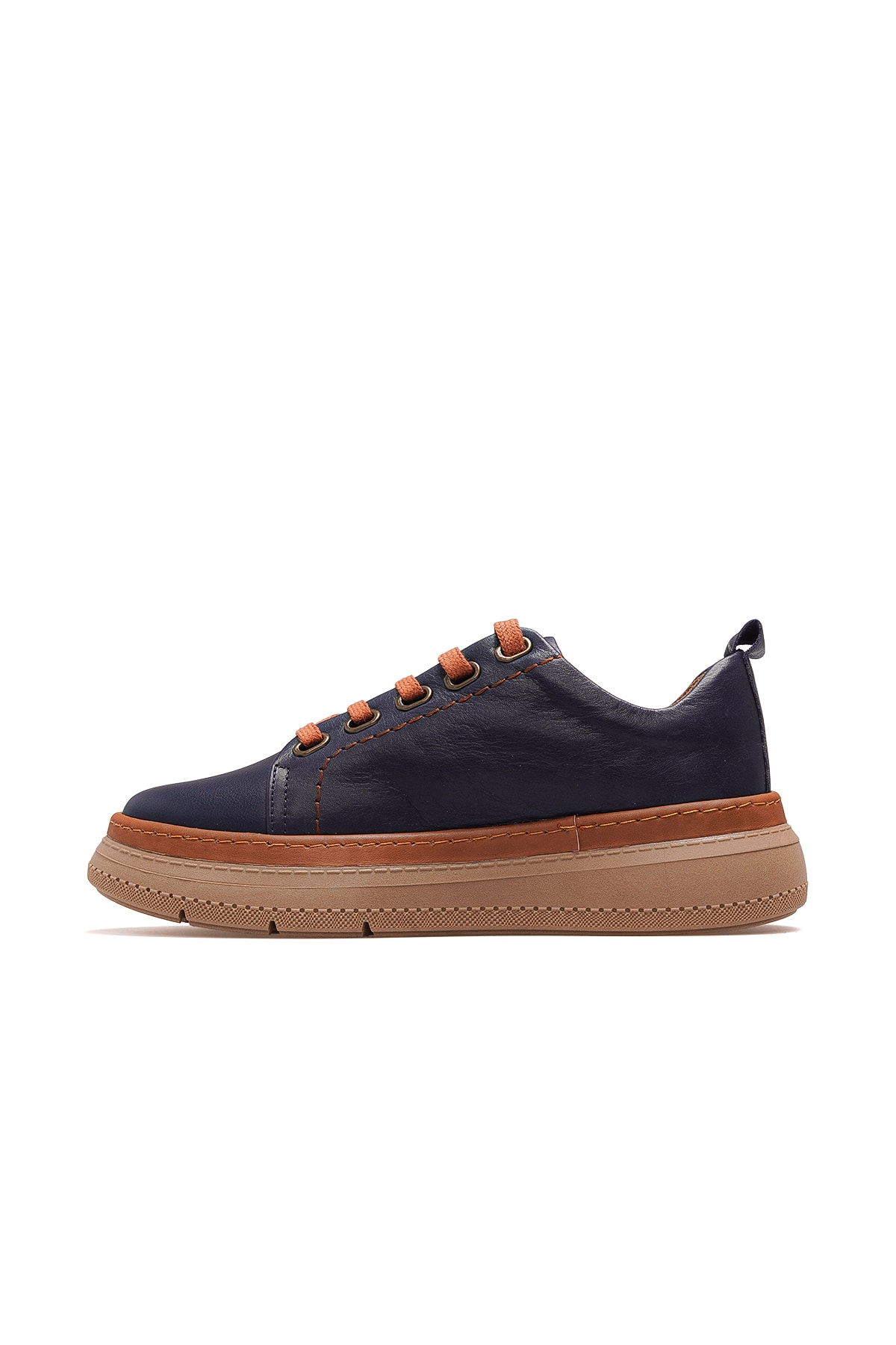 Kadın Hakiki Deri Sneaker Günlük Ayakkabı D25KA-7180 Z - LACİVERT