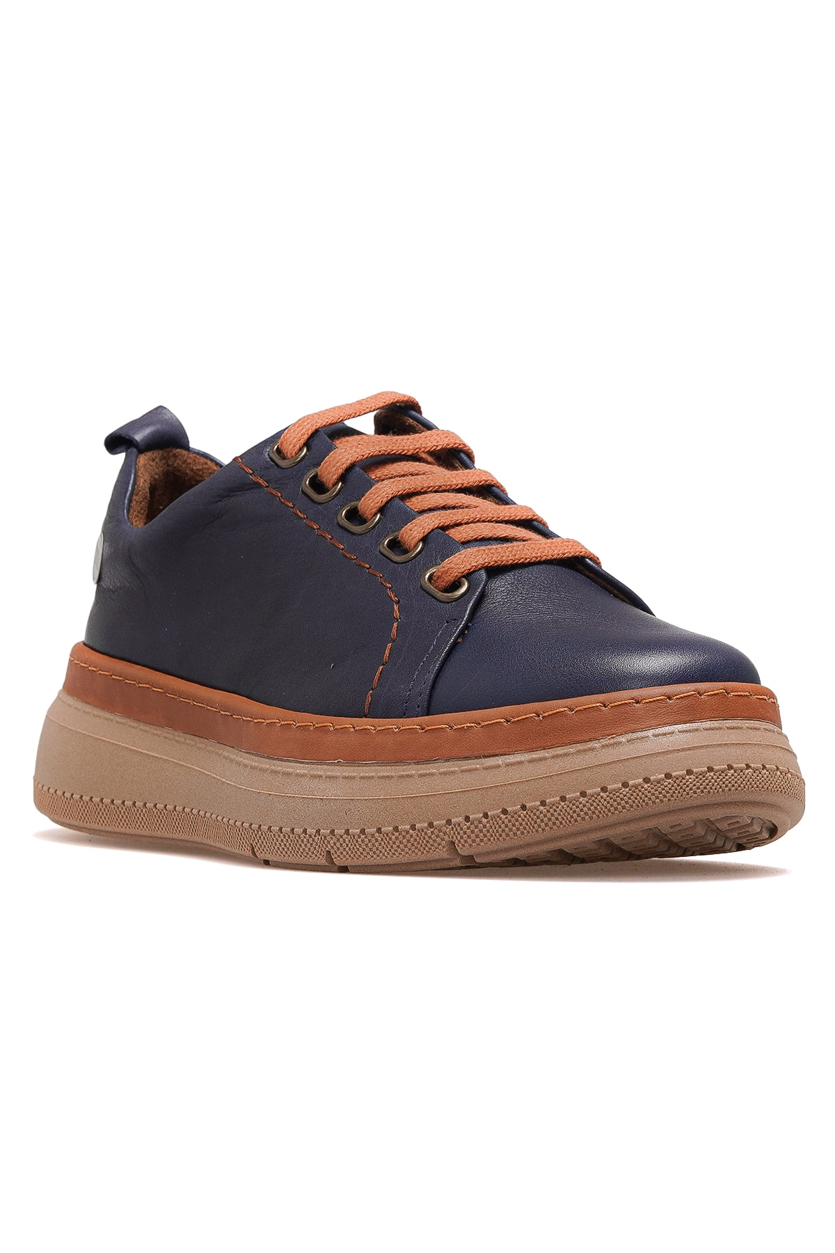 Kadın Hakiki Deri Sneaker Günlük Ayakkabı D25KA-7180 Z - LACİVERT