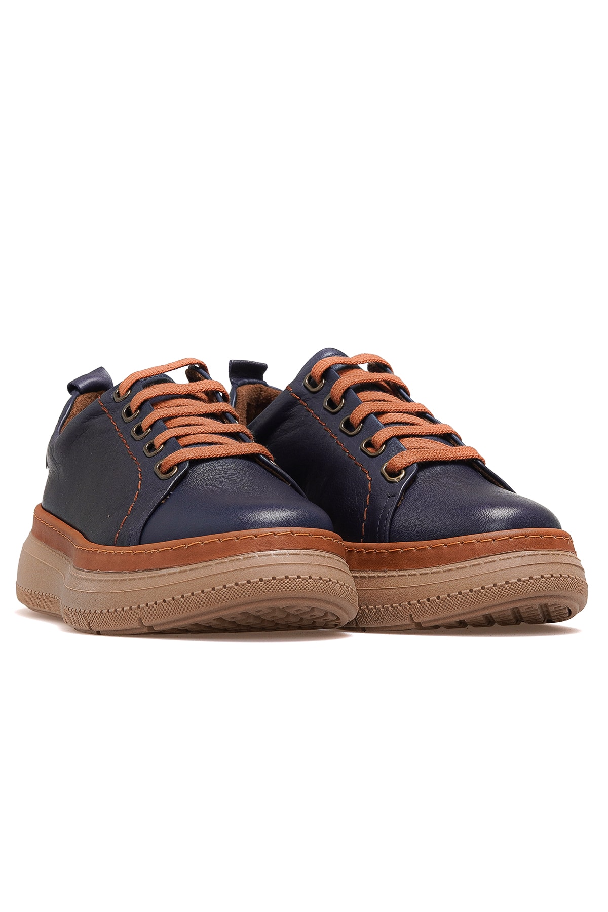 Kadın Hakiki Deri Sneaker Günlük Ayakkabı D25KA-7180 Z - LACİVERT