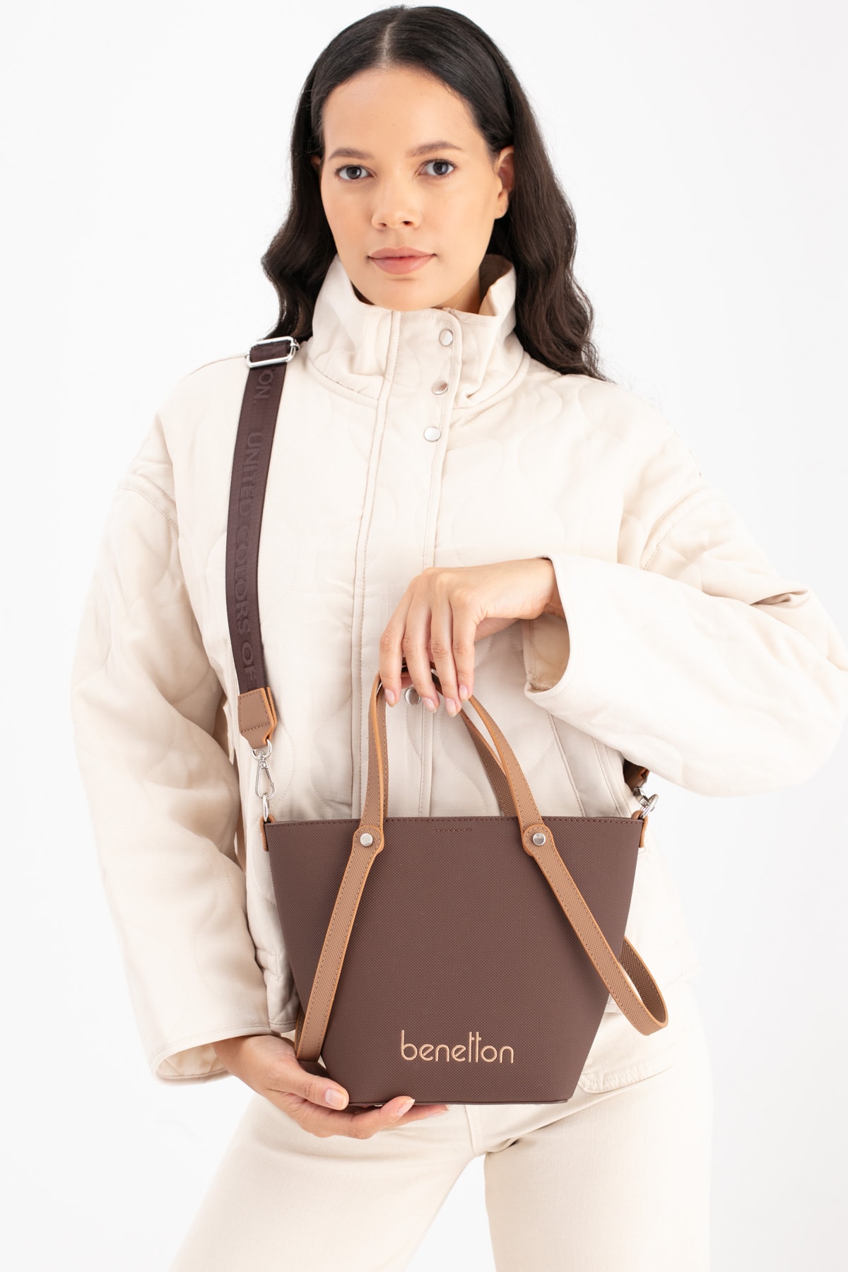 Kadın Omuz El Çantası BNT-1680 - KAHVE CAMEL