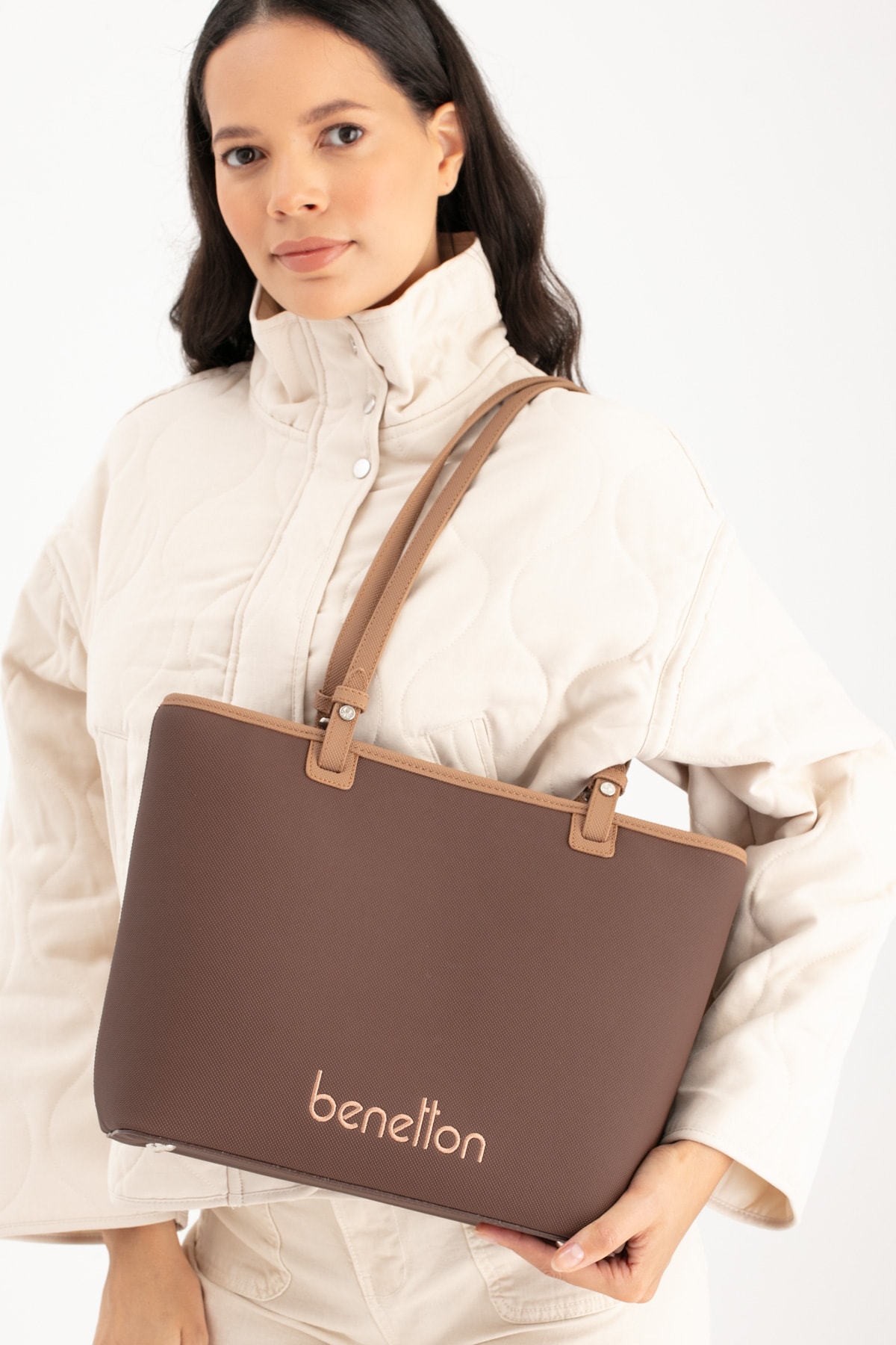 Kadın Omuz Kol Çantası BNT-1655 - KAHVE CAMEL
