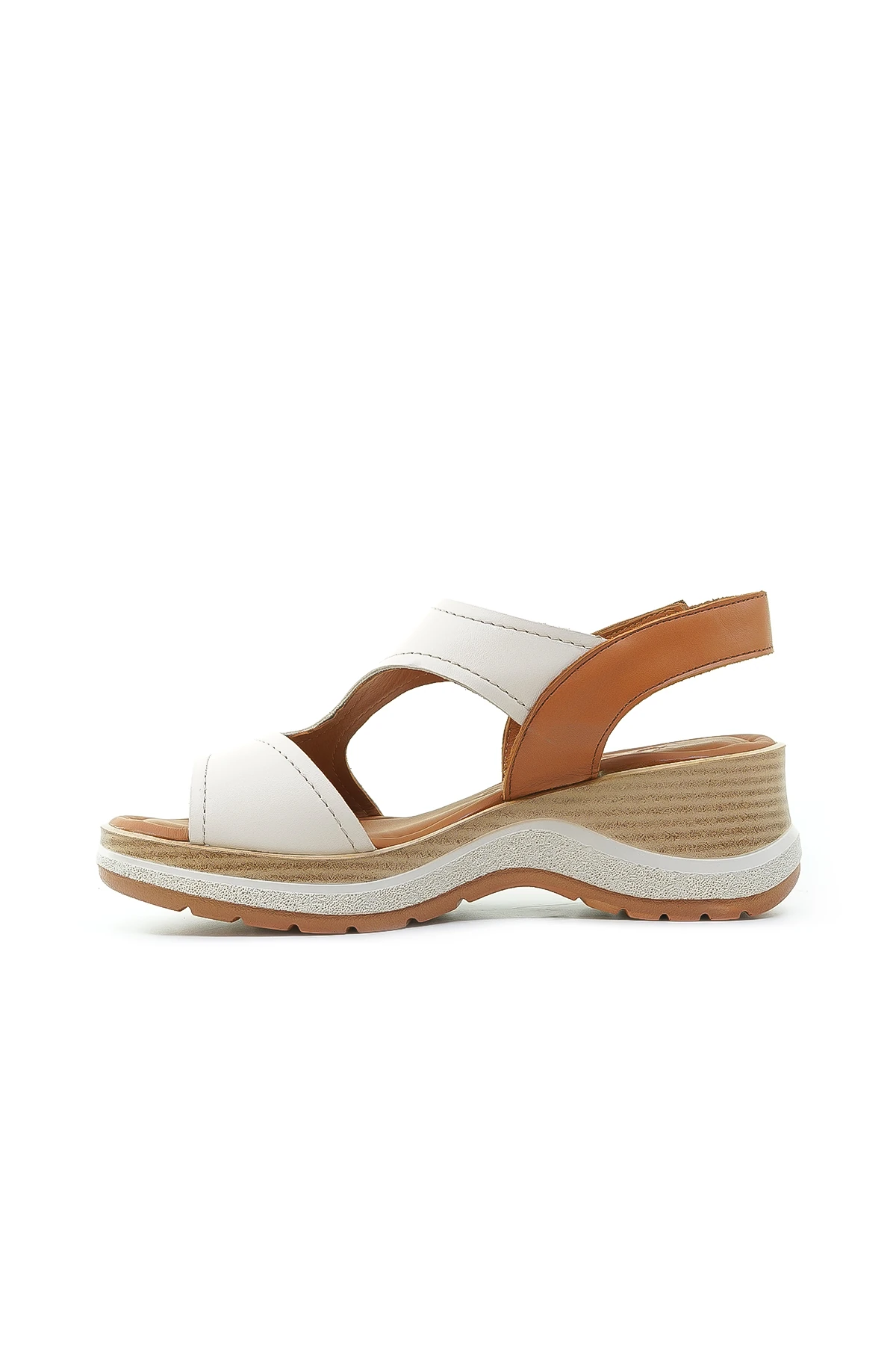 Venüs Kadın Hakiki Deri Dolgu Topuklu Comfort Casual Günlük Sandalet (36-40) 2409901Y Z - BEJ