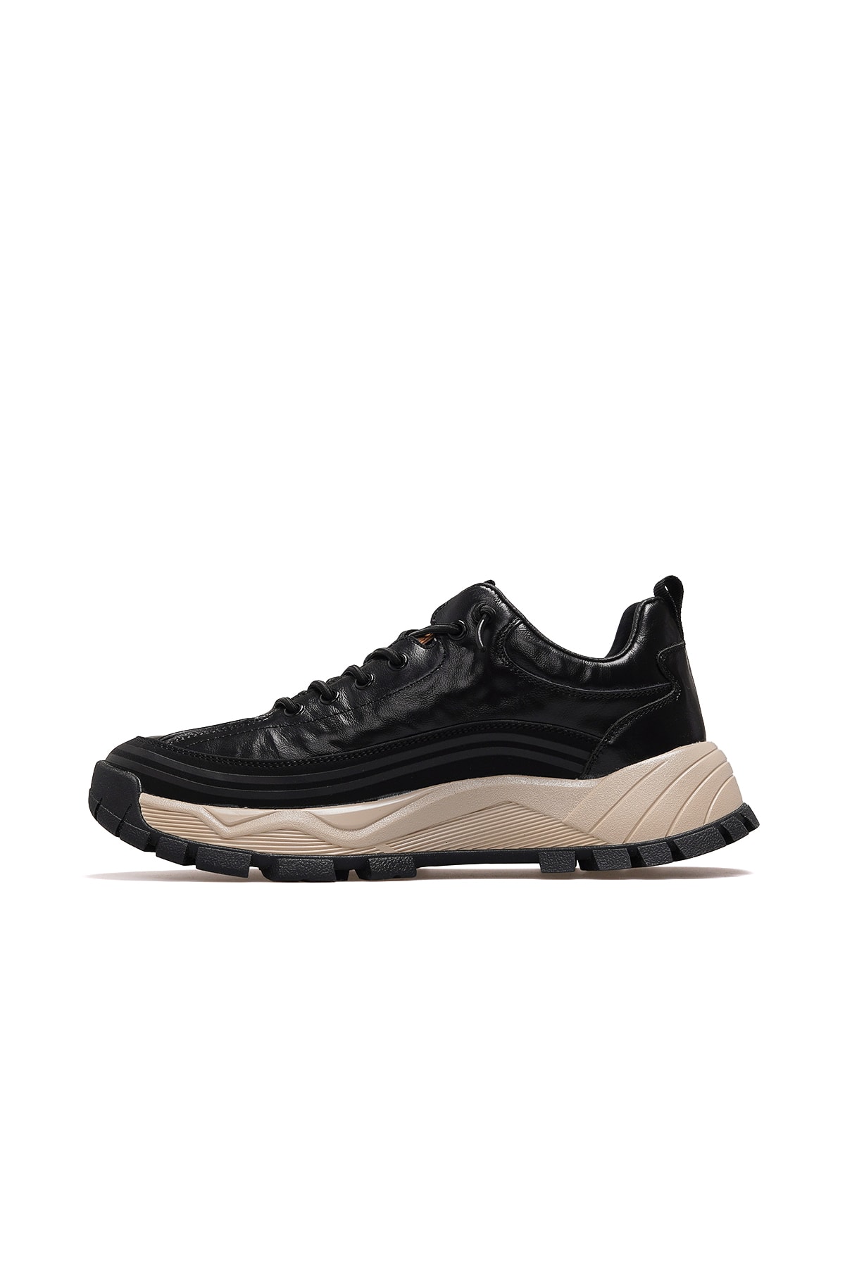 Erkek Deri Günlük Sneaker Ayakkabı 25K570 M - SİYAH
