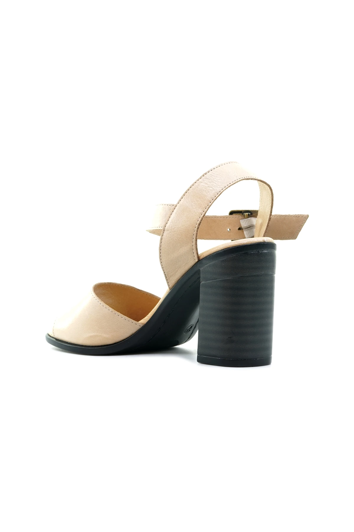 Mammamia Kadın Hakiki Deri Topuklu Günlük Sandalet (36-40) D24YS-1860 Z - BEJ