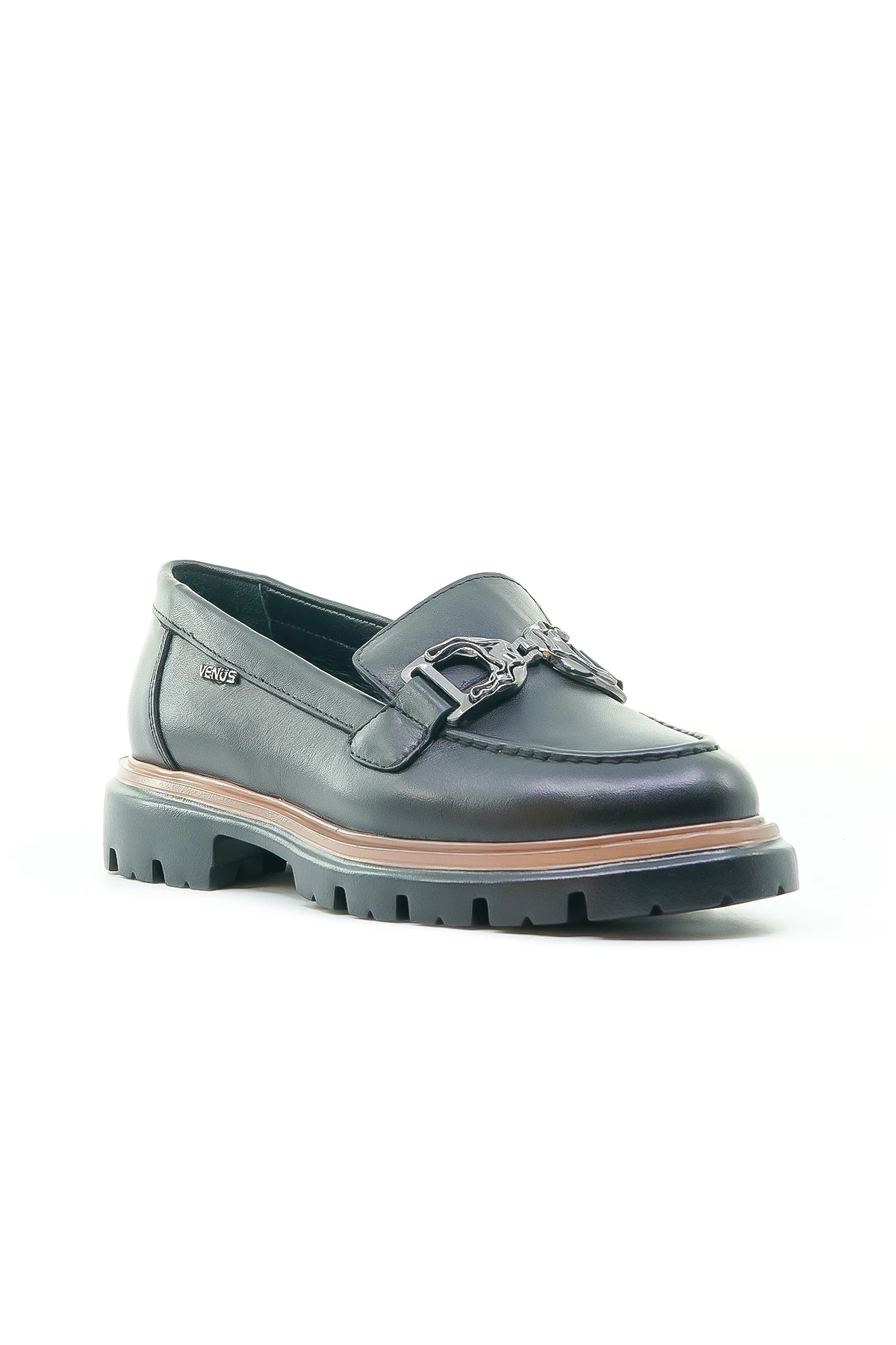 Venüs Kadın Hakiki Deri Toka Detaylı Loafer Günlük Ayakkabı (36-40) 2412902Y Z - SİYAH