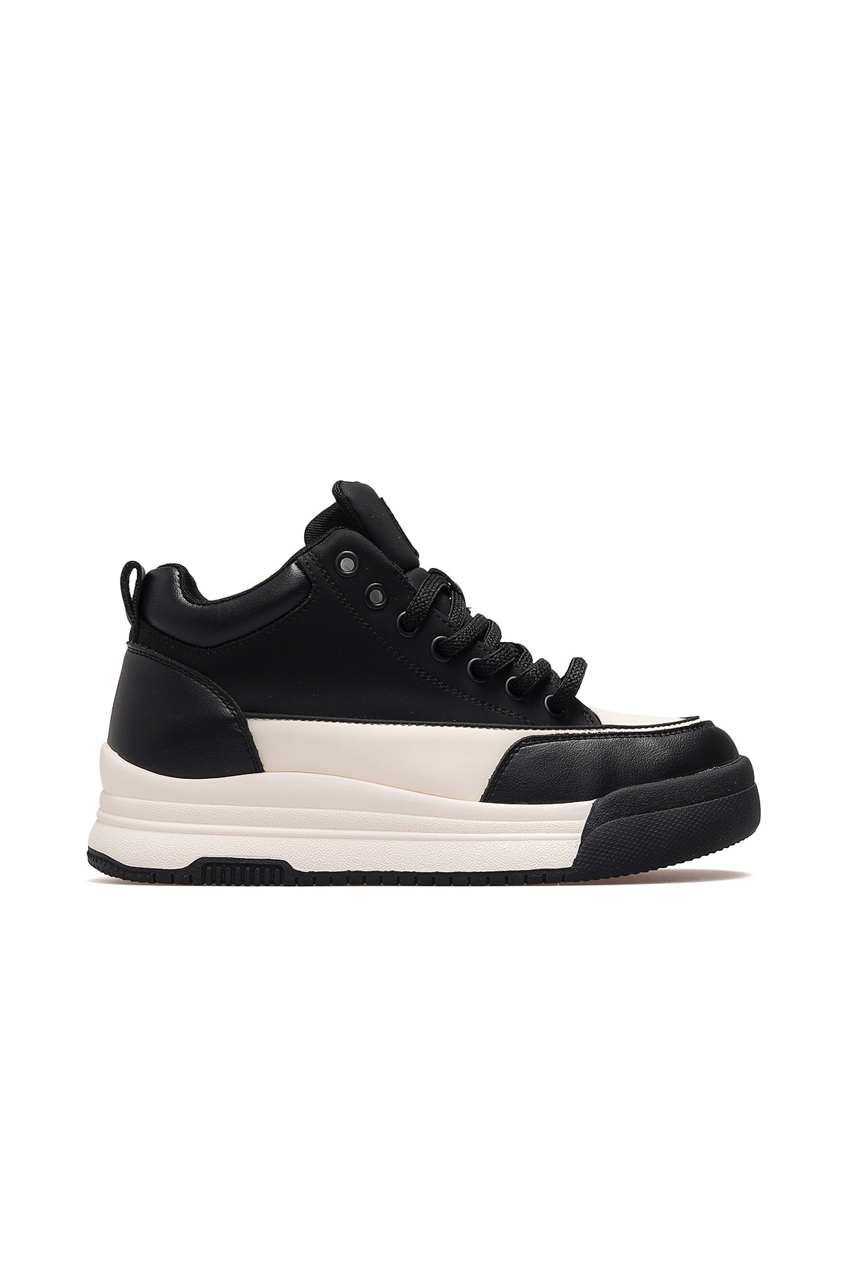 Kadın Deri Sneaker Bot 25K301-1 Z - SİYAH