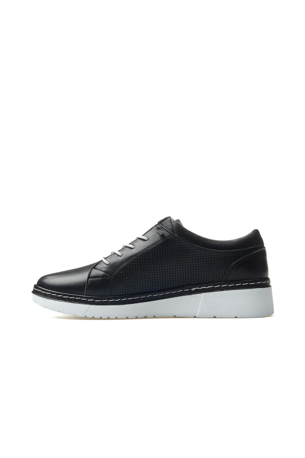 Kadın Hakiki Deri Günlük Sneaker Ayakkabı 25150012Y Z - SİYAH