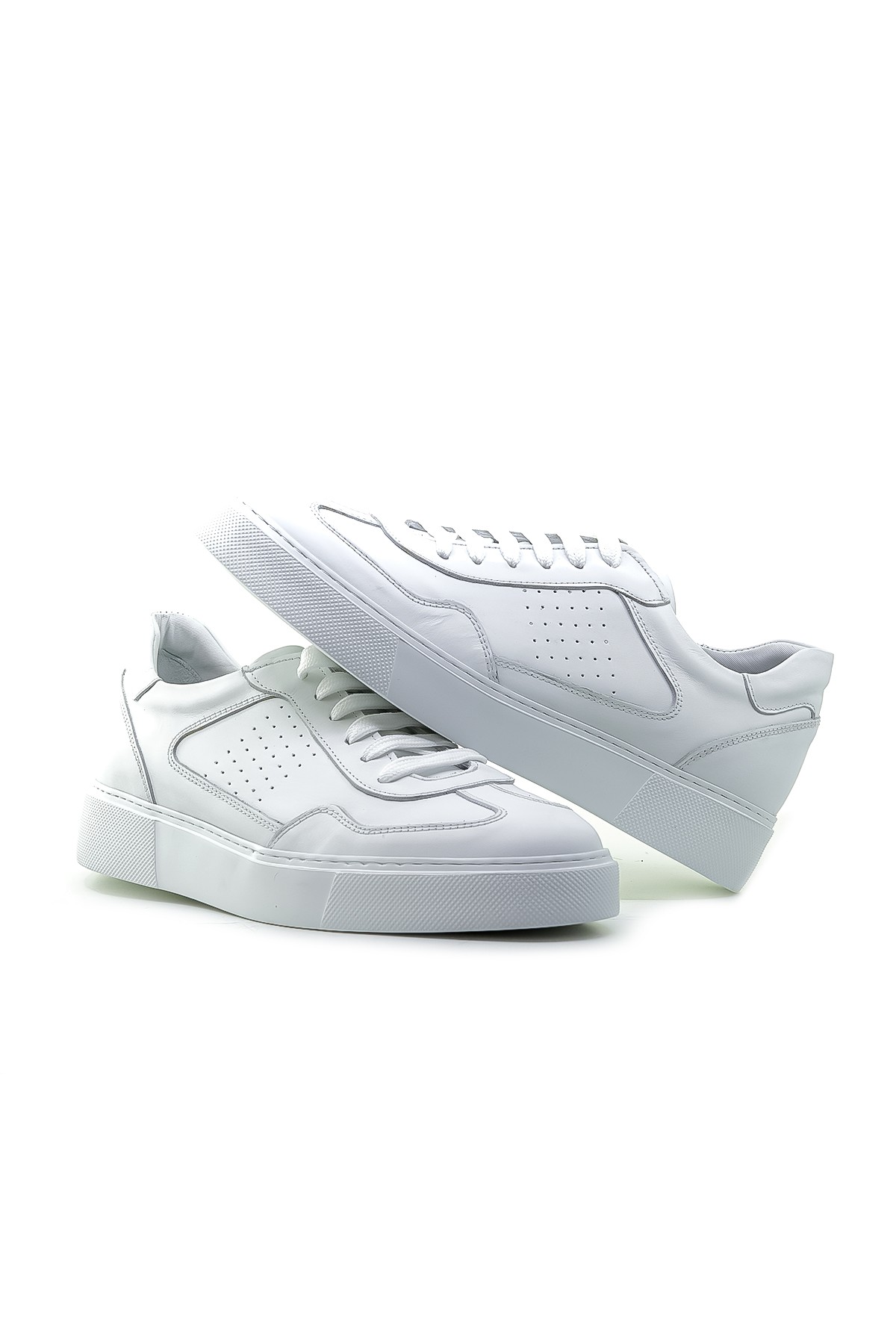 Yaşar Kaşlı Erkek Hakiki Deri Sneaker Günlük Ayakkabı (40-44) YKM-246501 M - BEYAZ