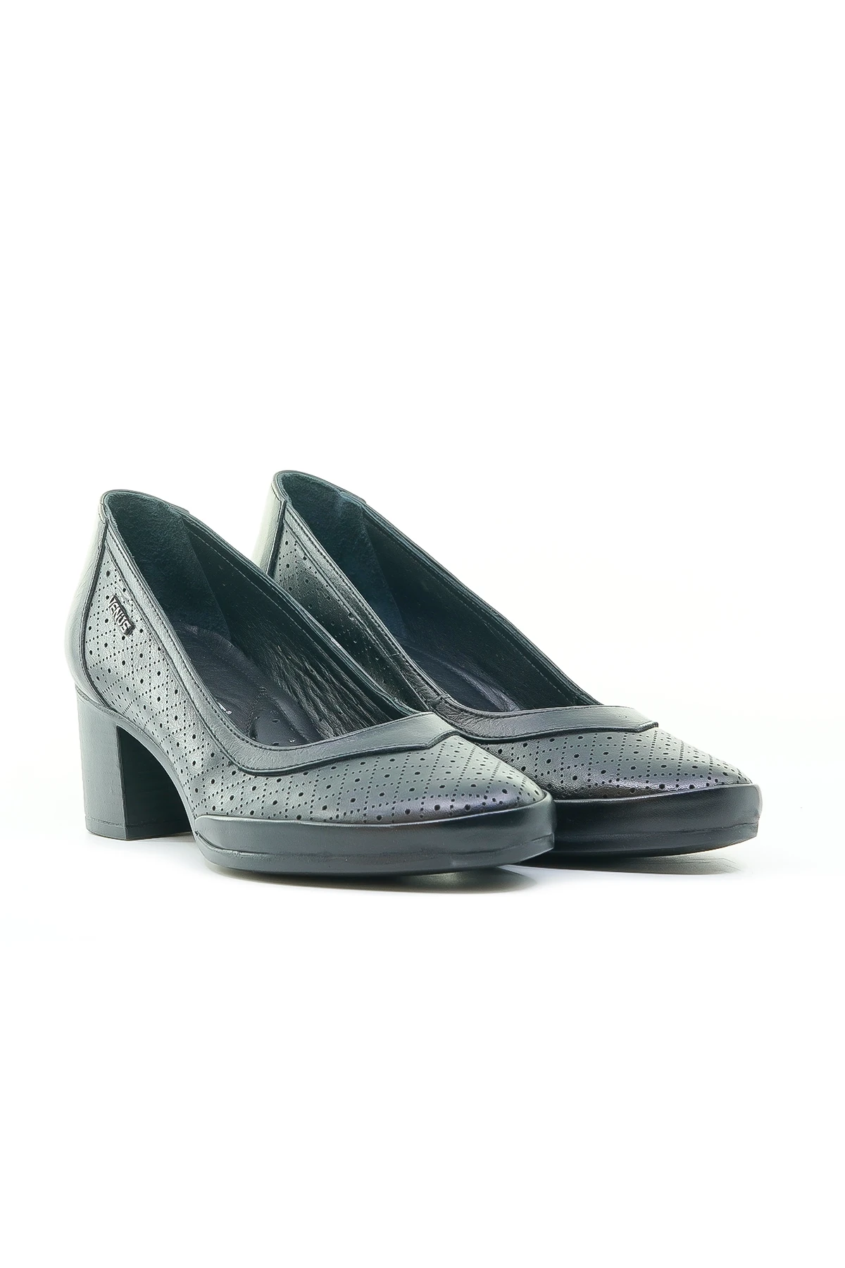 Venüs Kadın Hakiki Deri Topuklu Günlük Ayakkabı (36-41) 1373Y Z - SİYAH