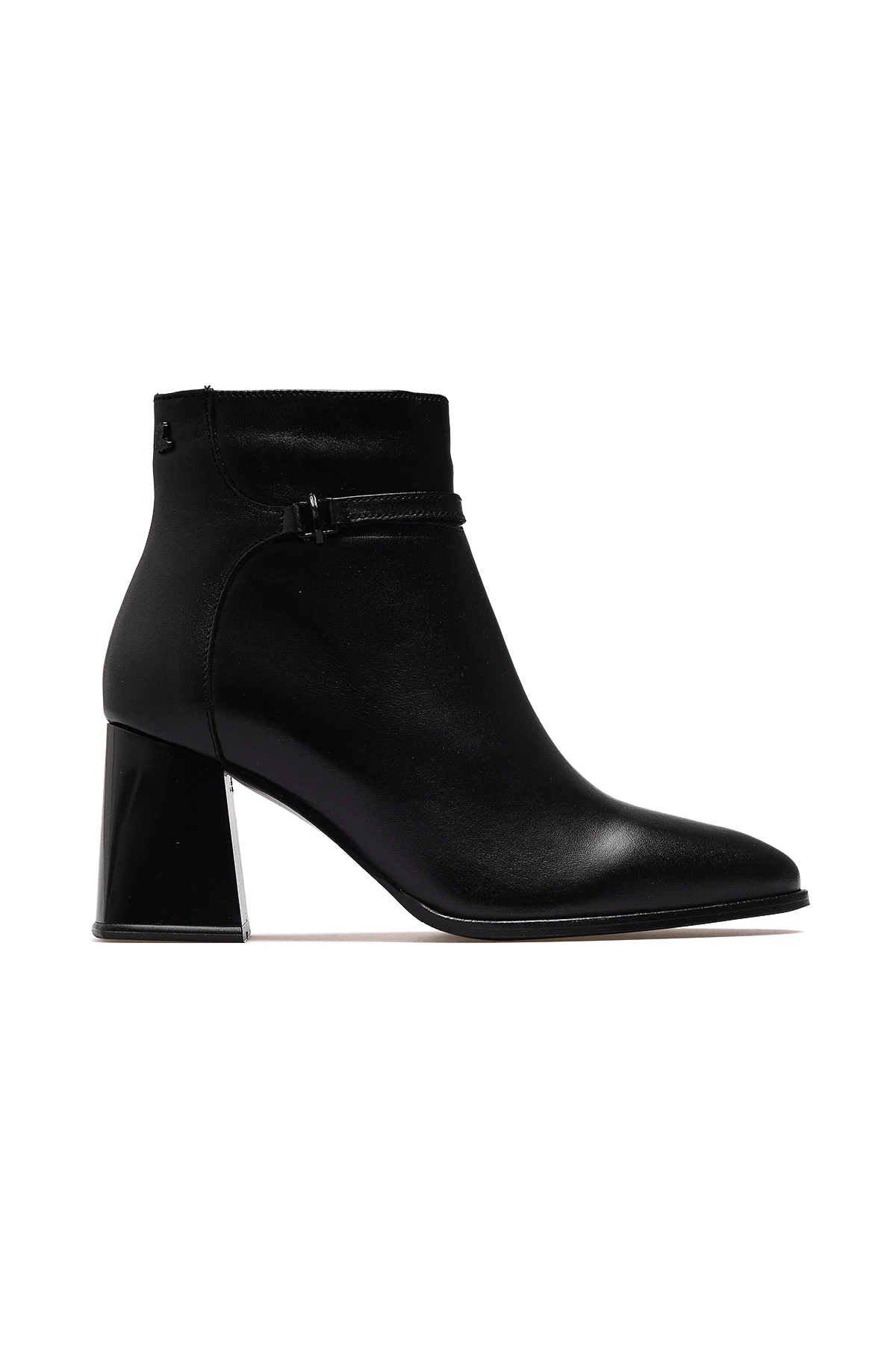 Kadın Hakiki Deri Topuklu Günlük Bot 2553901K Z - SİYAH