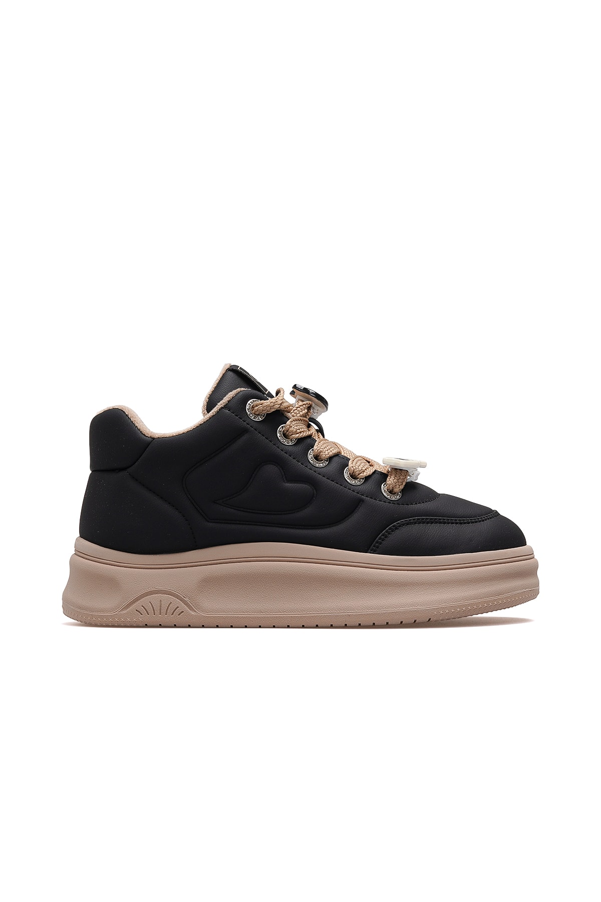 Kadın Emoji Süs Detaylı Sneaker Günlük Ayakkabı 25K421 Z - SİYAH