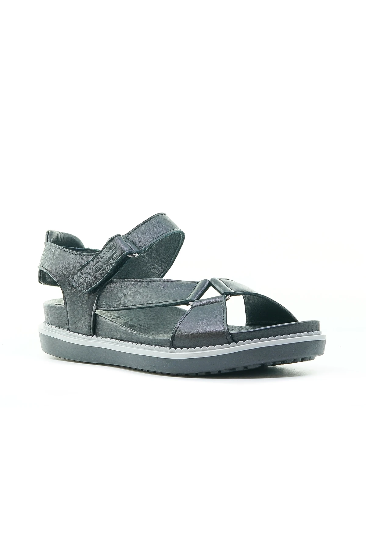 Venüs Kadın Hakiki Deri Ortopedik Comfort Casual Günlük Sandalet (36-40) 202064Y Z - SİYAH
