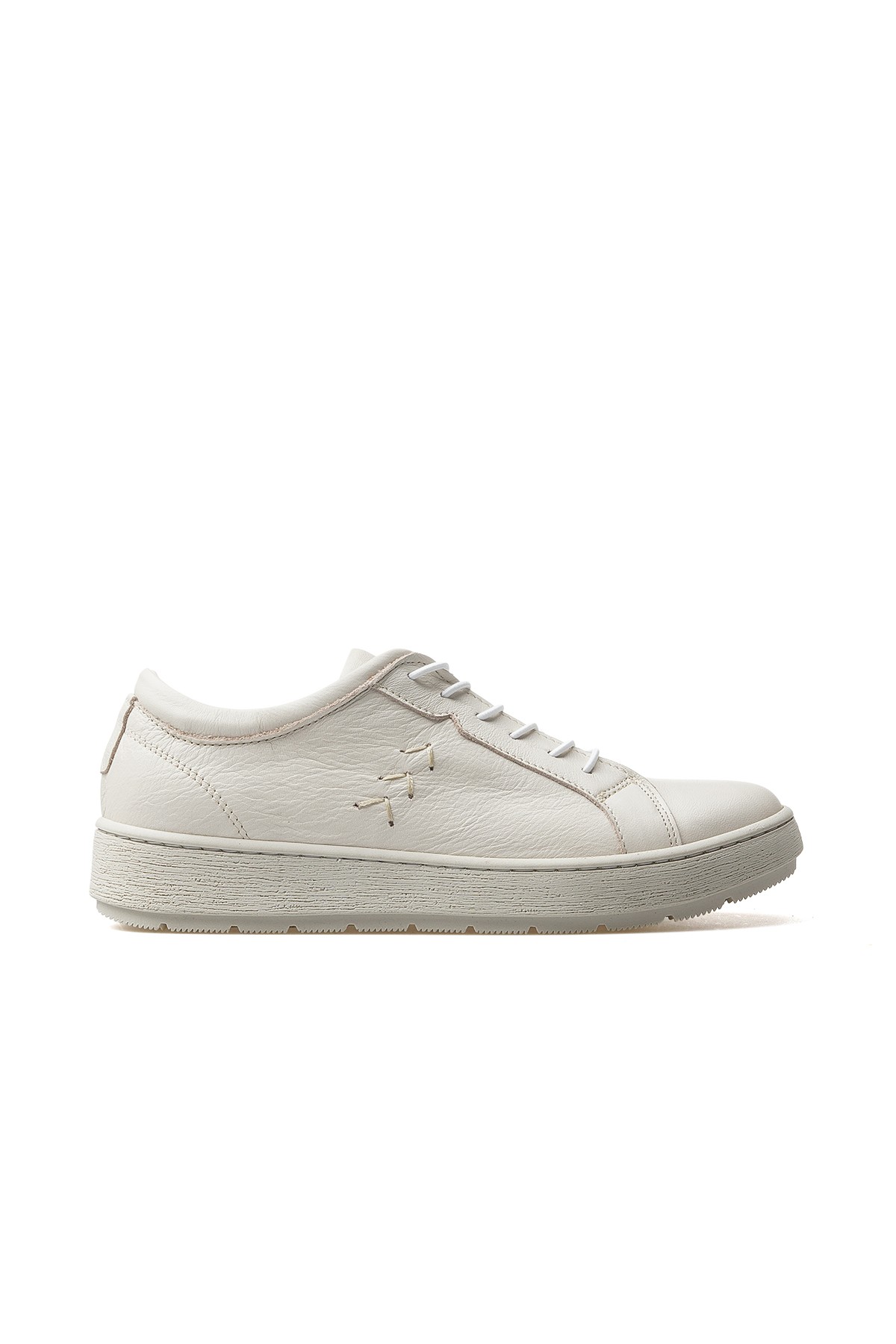 Kadın Hakiki Deri Günlük Sneaker Ayakkabı D25YA-575 Z - KEMİK