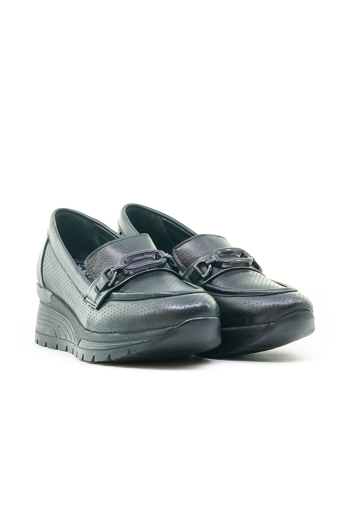 Venüs Kadın Hakiki Deri Dolgu Topuklu Comfort Casual Günlük Ayakkabı (36-40) 2313001Y Z - SİYAH