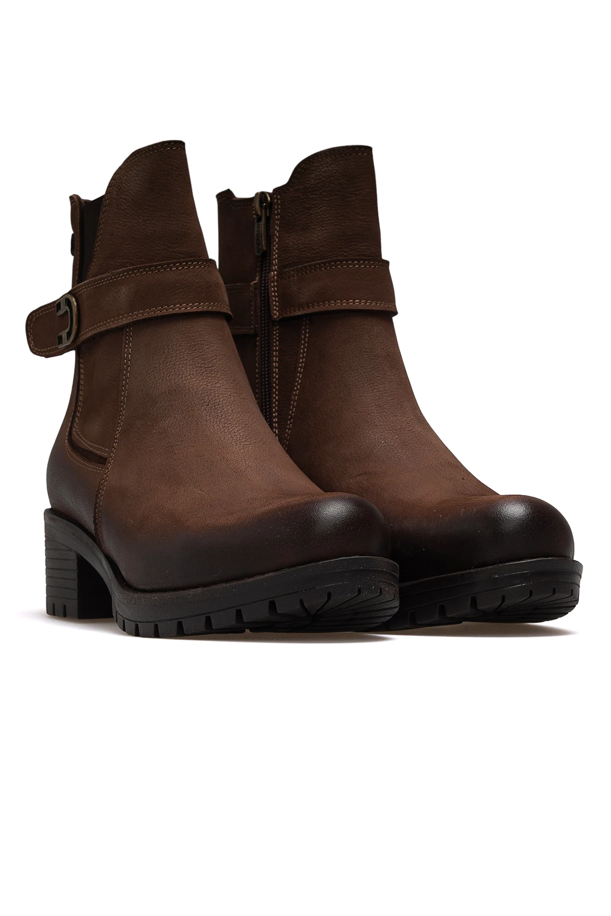 Kadın Hakiki Deri Casual Günlük Bot 3376K Z - VİZON NUBUK