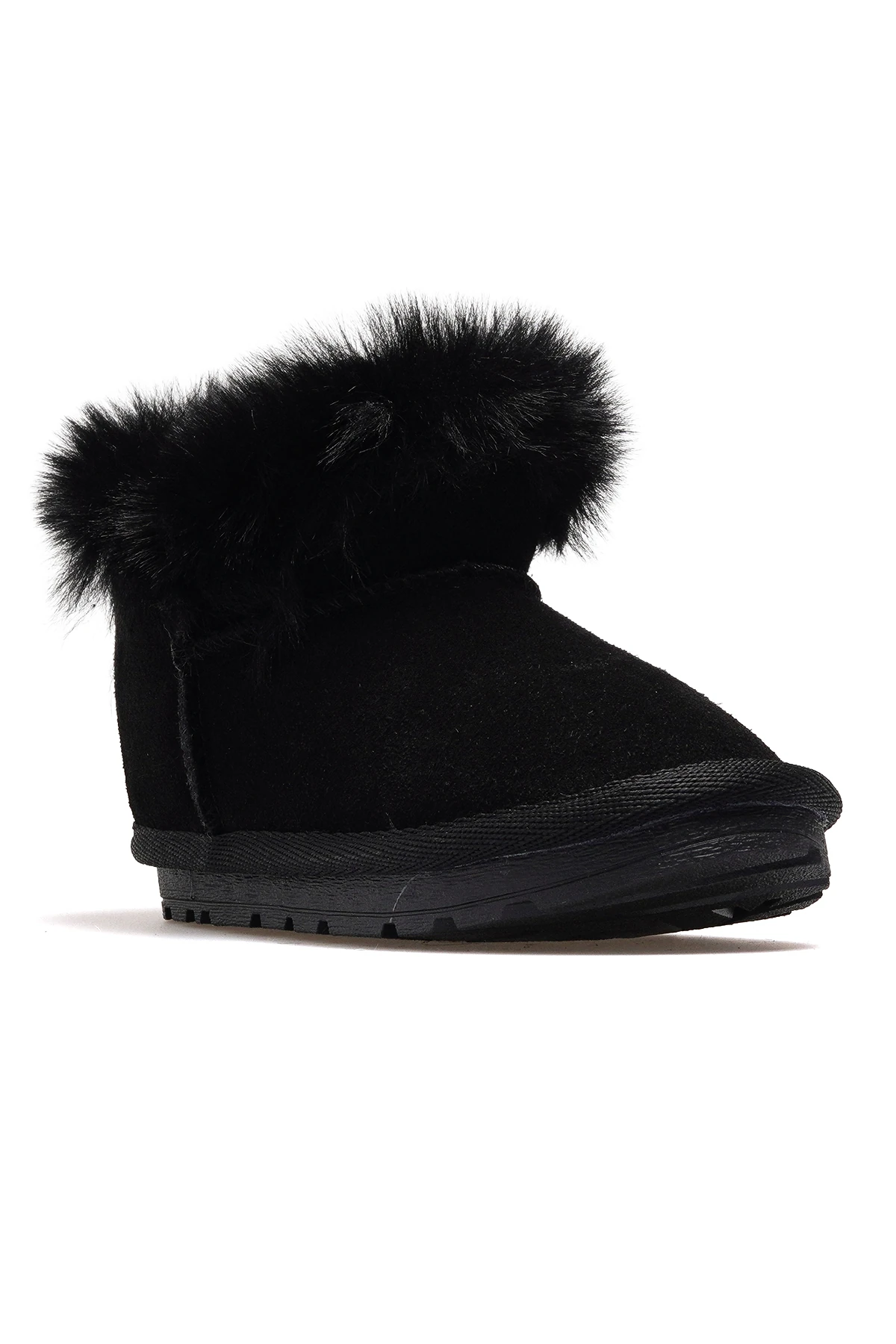 Func Kız Çocuk Tüylü Günlük Bot BUCK3062 - SİYAH