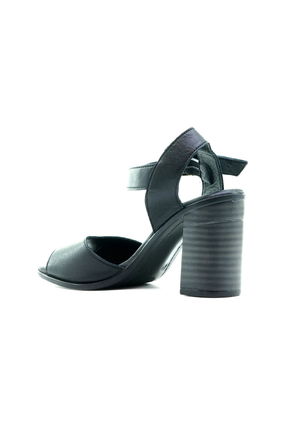 Mammamia Kadın Hakiki Deri Topuklu Günlük Sandalet (36-40) D24YS-1860 Z - SİYAH