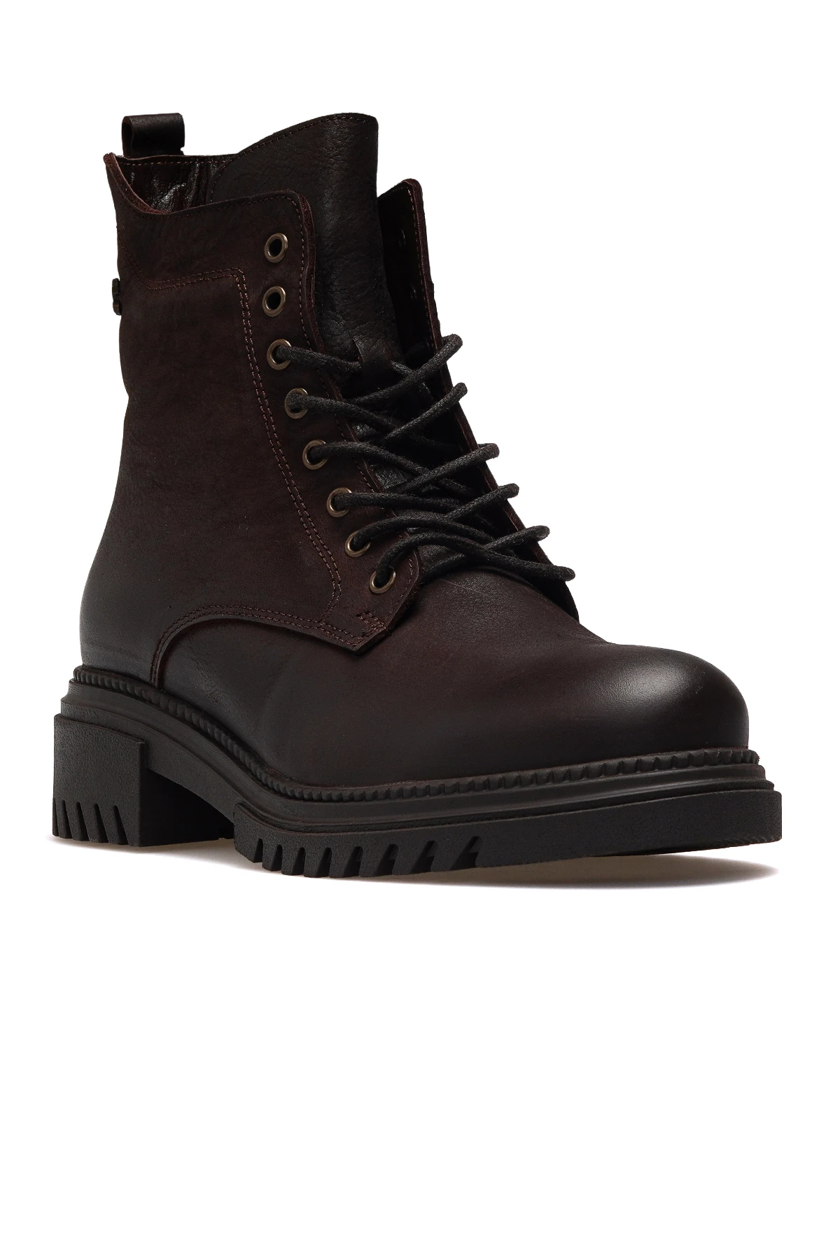 Kadın Hakiki Deri Postal Günlük Bot 1950865K Z - KOYU KAHVE