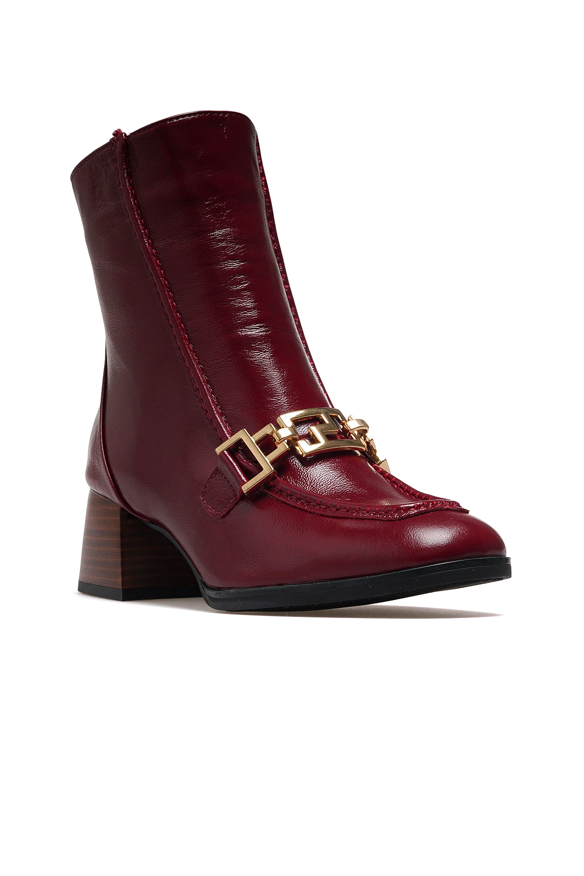 Kadın Hakiki Deri Loafer Günlük Bot D25KB-8270 Z - BORDO KIRIŞIK RUGAN