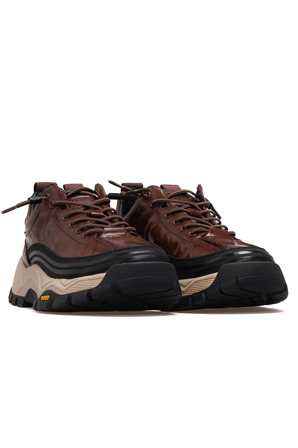 Erkek Deri Günlük Sneaker Ayakkabı 25K570 M - KAHVE