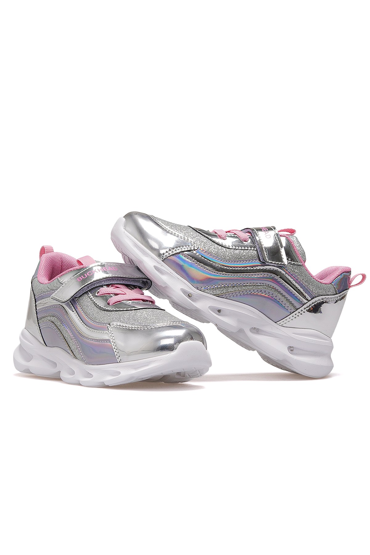 Glossy Shine Kız Çocuk Hafif Işıklı Günlük Sneaker Spor Ayakkabı BUCK4430 - GÜMÜŞ