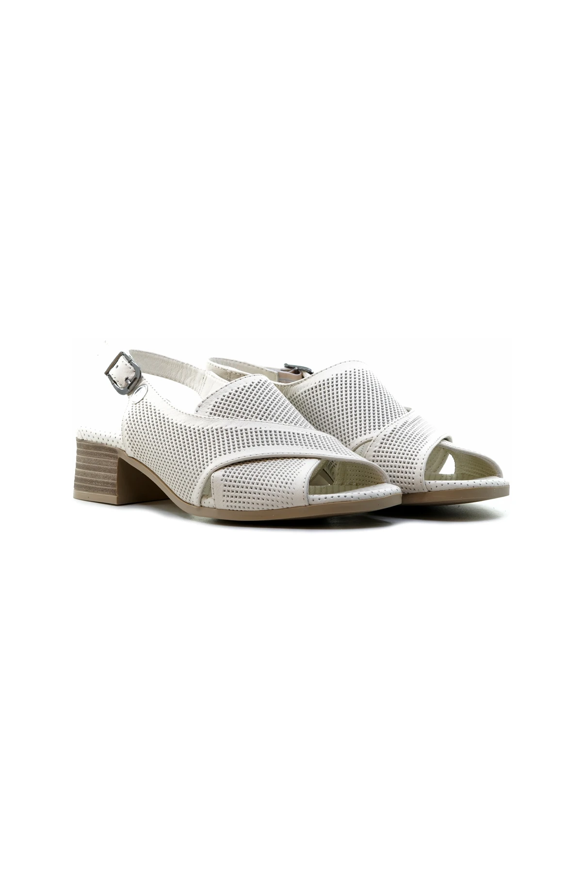 Mammamia Kadın Hakiki Deri Comfort Casual Günlük Sandalet (36-40) D24YS-1085 Z - KEMİK