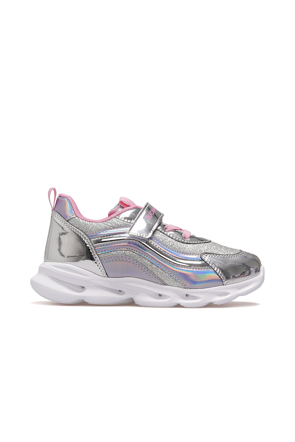 Glossy Shine Kız Çocuk Hafif Işıklı Günlük Sneaker Spor Ayakkabı BUCK4430 - GÜMÜŞ