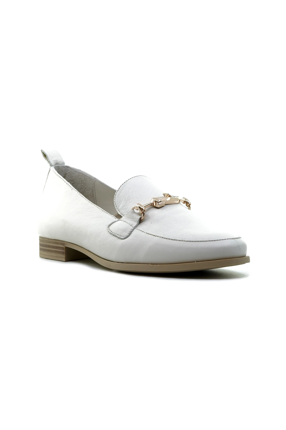 Mammamia Kadın Hakiki Deri Toka Detaylı Loafer Günlük Ayakkabı (36-40) D24YA-3470 Z - KEMİK