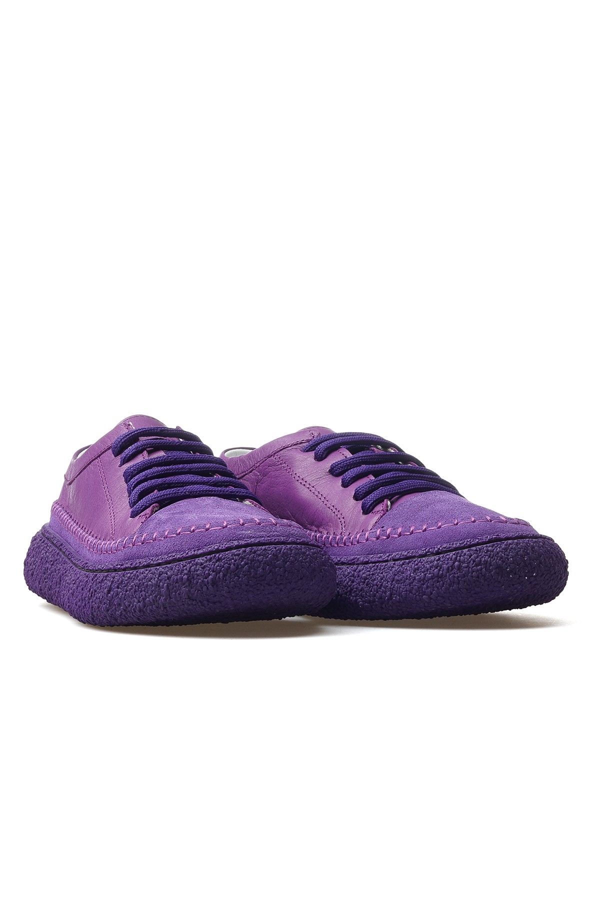 Kadın Hakiki Deri Sneaker Ayakkabı D25YA-240 Z - LİLA SÜET