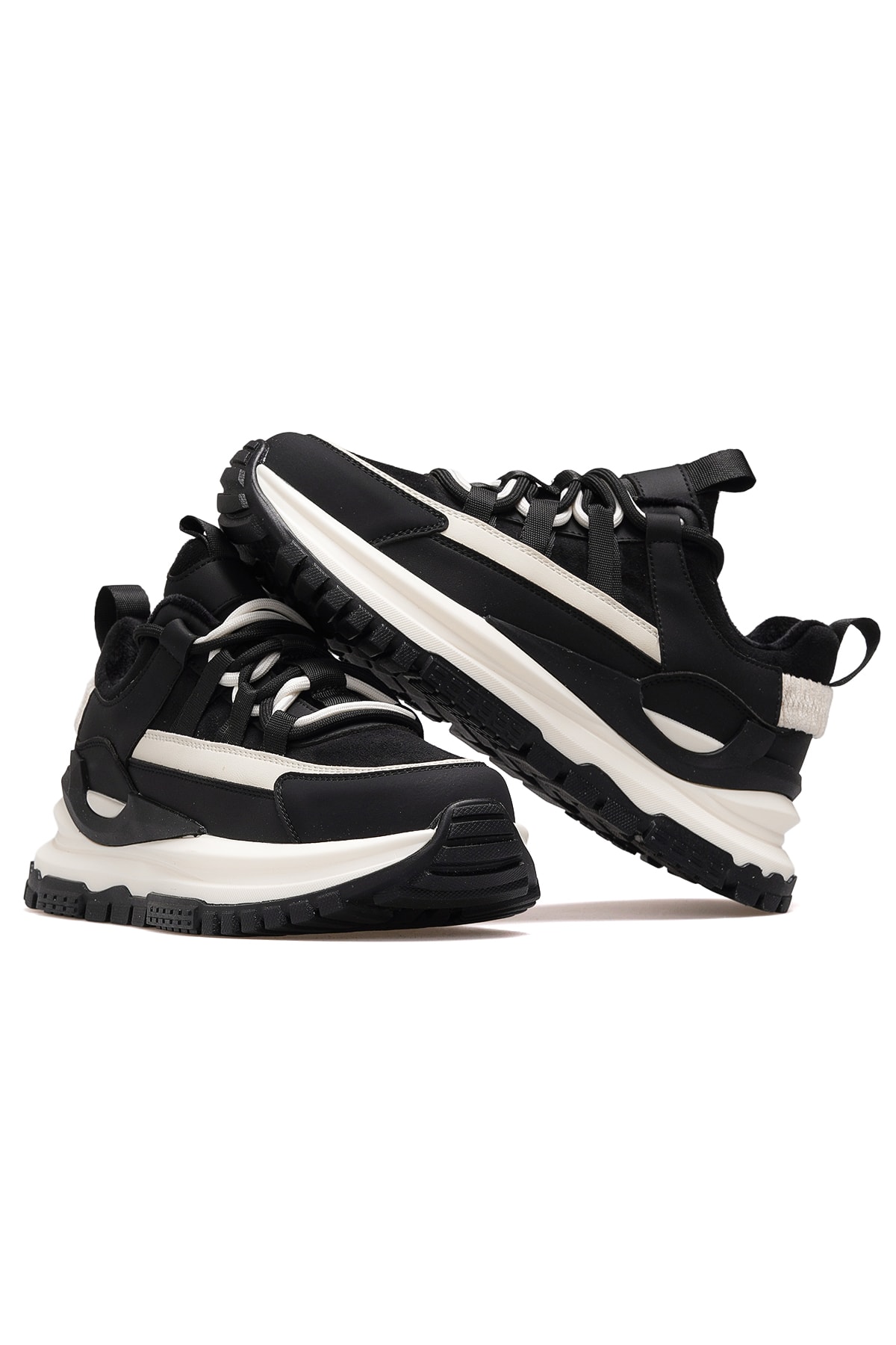 Kadın İçi Polarlı Sneaker Günlük Ayakkabı 25K331 Z - SİYAH