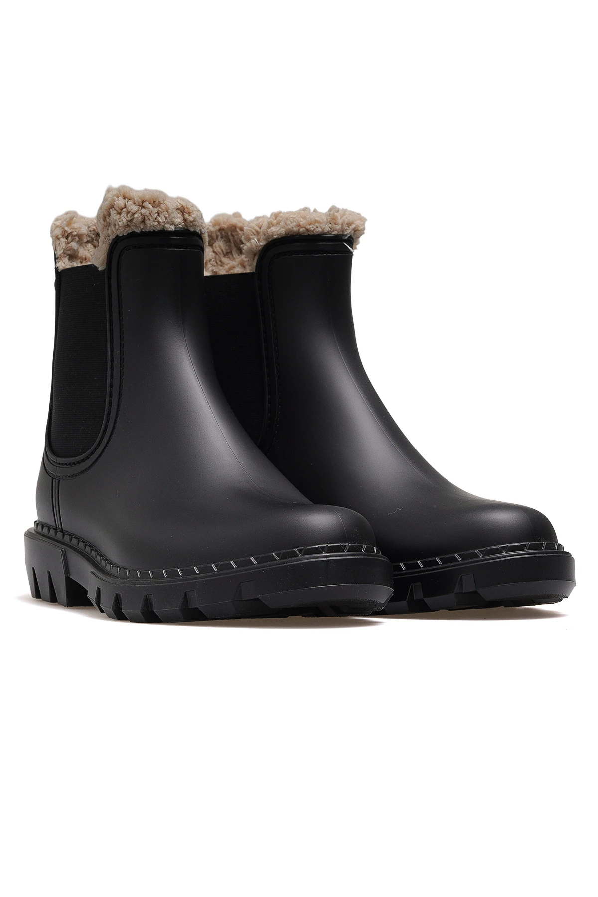 Rock Borreguıto Kadın Kürklü Günlük Yağmur Botu W10320 Z - SİYAH