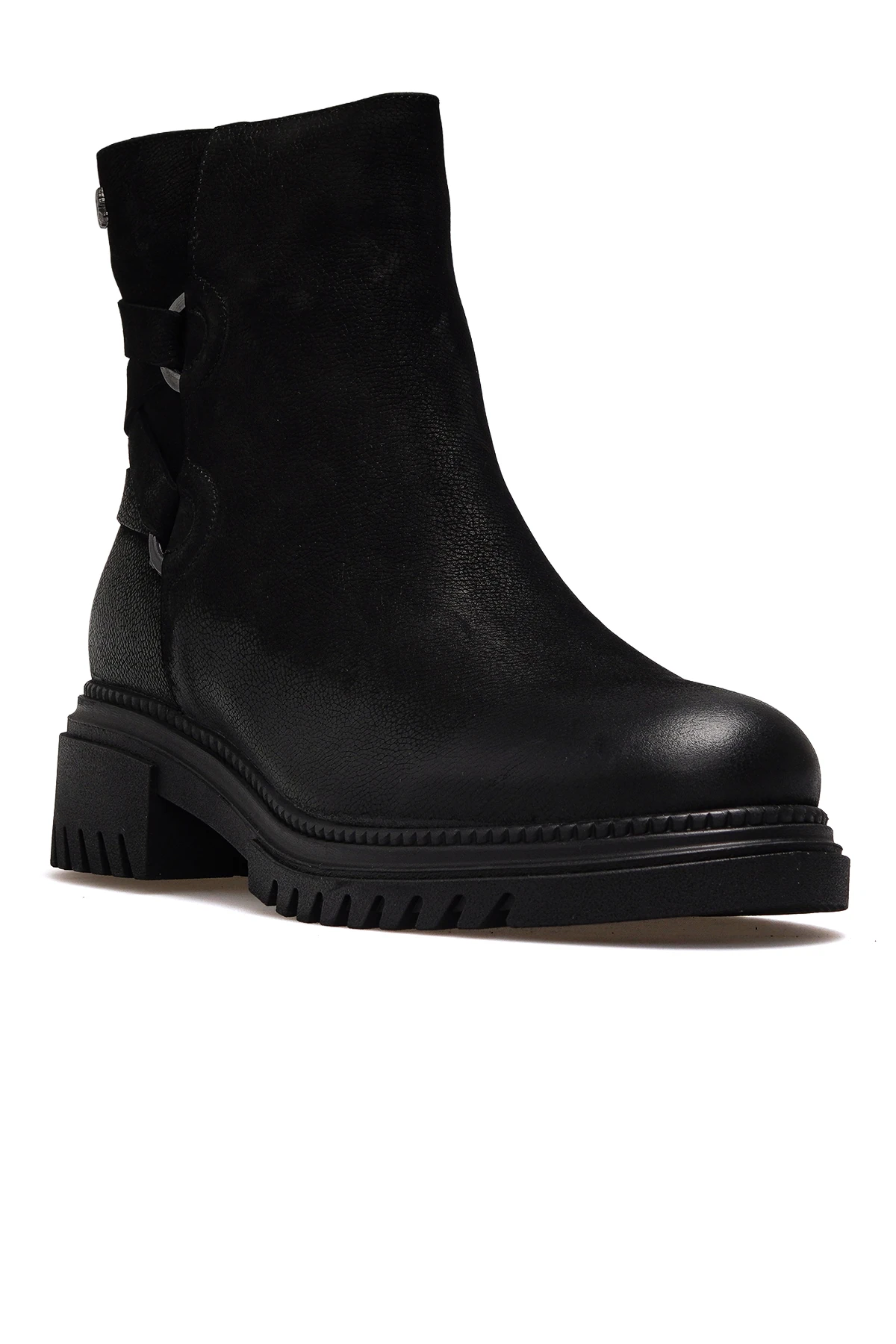 Kadın Hakiki Deri Casual Günlük Bot 1950860K Z - SİYAH NUBUK