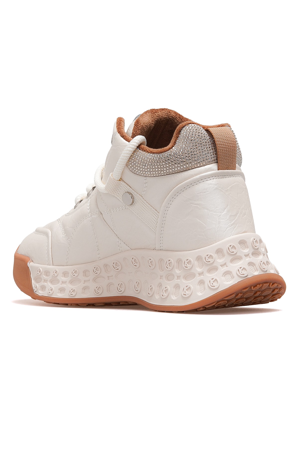 Kadın Deri Kürklü Sneaker Bot 25K316 Z - BEJ