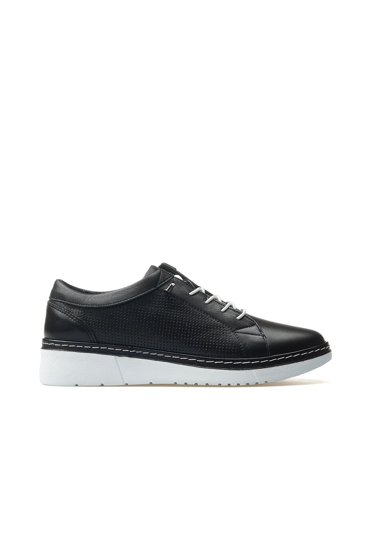 Kadın Hakiki Deri Günlük Sneaker Ayakkabı 25150012Y Z - SİYAH