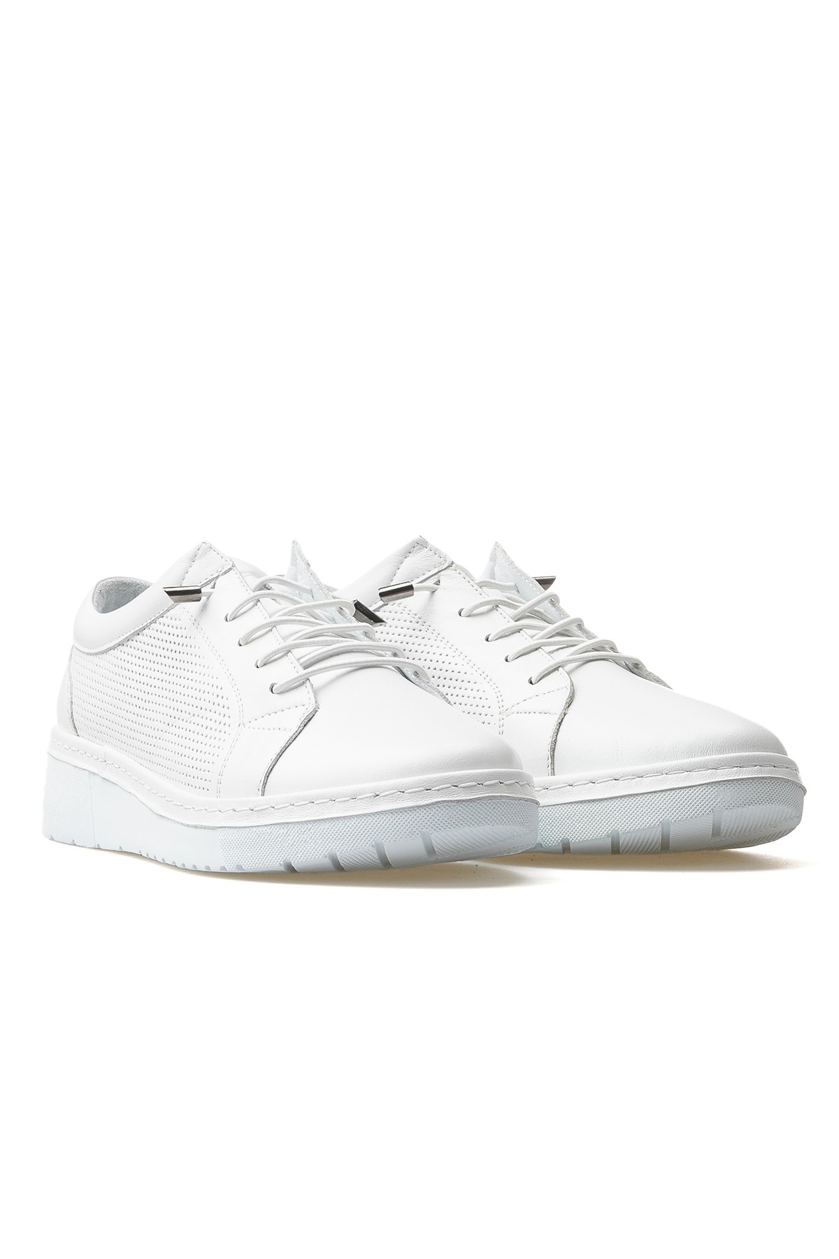 Kadın Hakiki Deri Günlük Sneaker Ayakkabı 25150012Y Z - BEYAZ