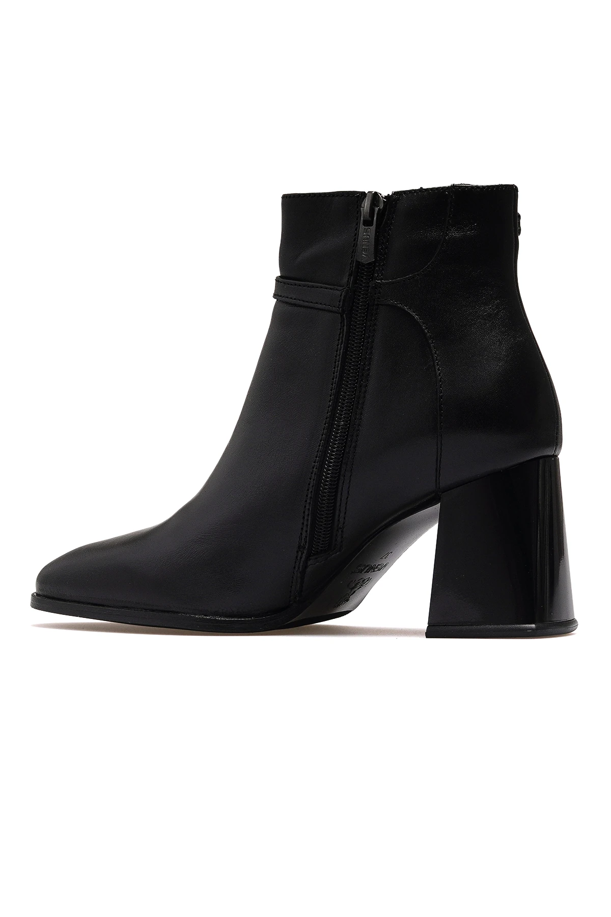 Kadın Hakiki Deri Topuklu Günlük Bot 2553901K Z - SİYAH
