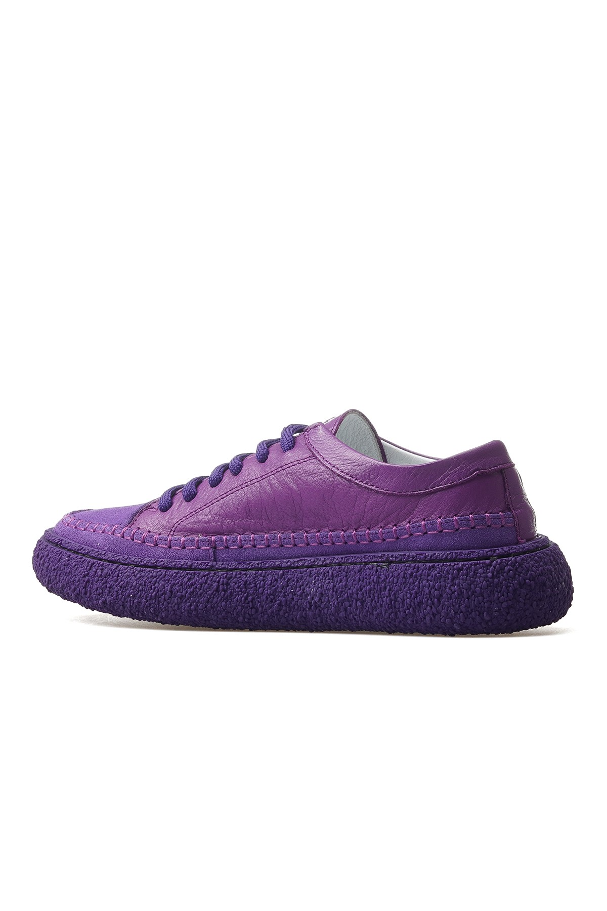 Kadın Hakiki Deri Sneaker Ayakkabı D25YA-240 Z - LİLA SÜET