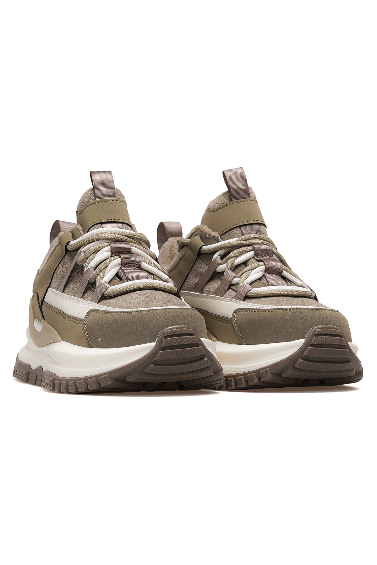 Kadın İçi Polarlı Sneaker Günlük Ayakkabı 25K331 Z - YEŞİL