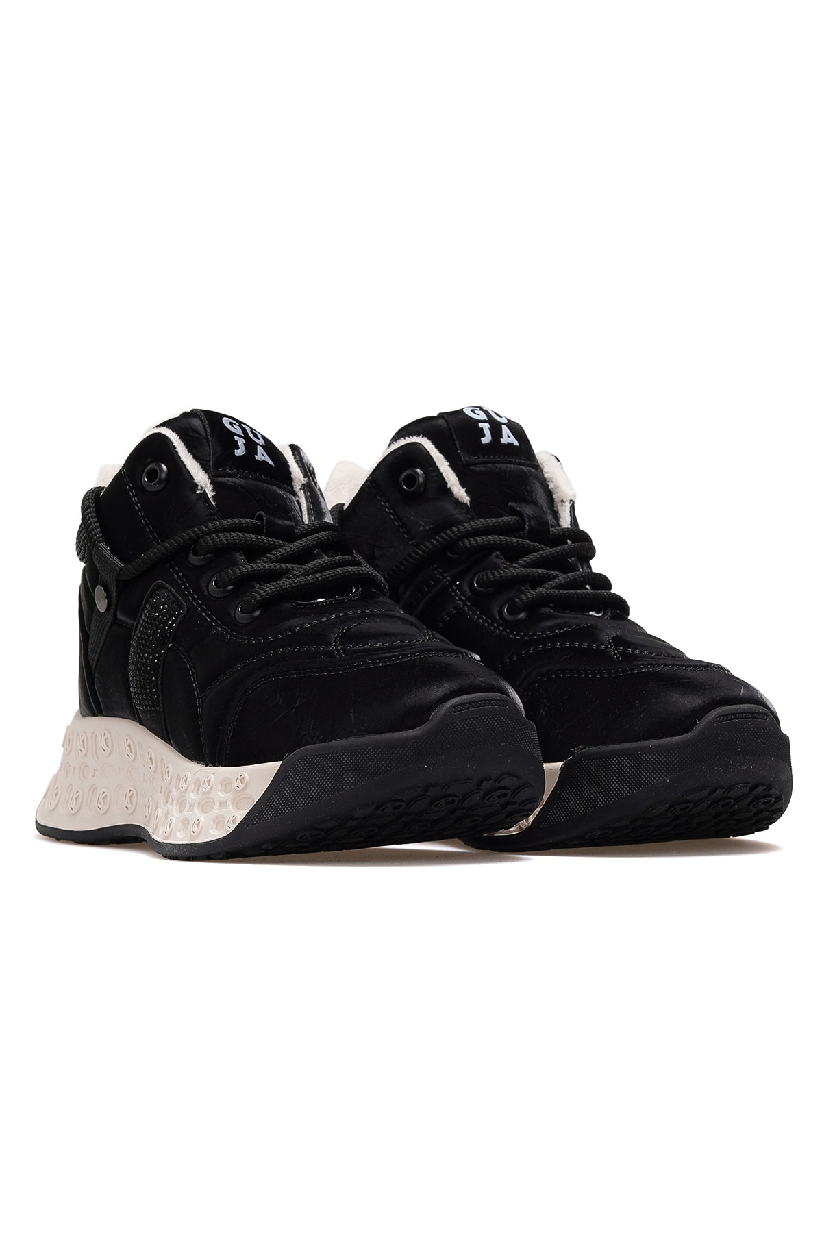 Kadın Deri Kürklü Sneaker Bot 25K316 Z - SİYAH