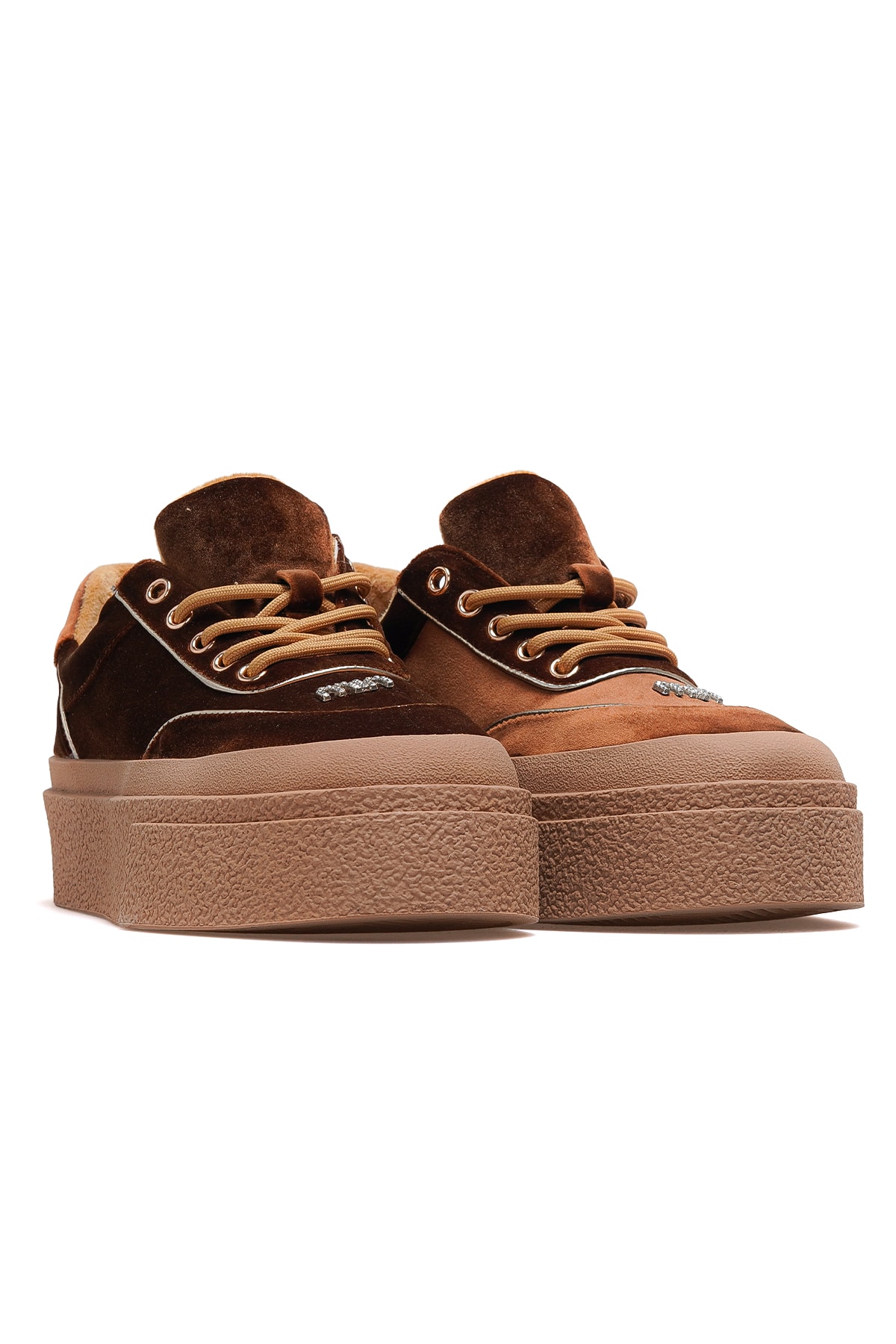 Kadın Deri Sneaker Ayakkabı 25K330 Z - KAHVE SÜET