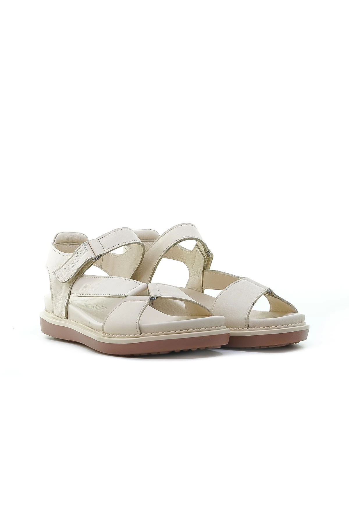 Venüs Kadın Hakiki Deri Ortopedik Comfort Casual Günlük Sandalet (36-40) 202064Y Z - BEJ