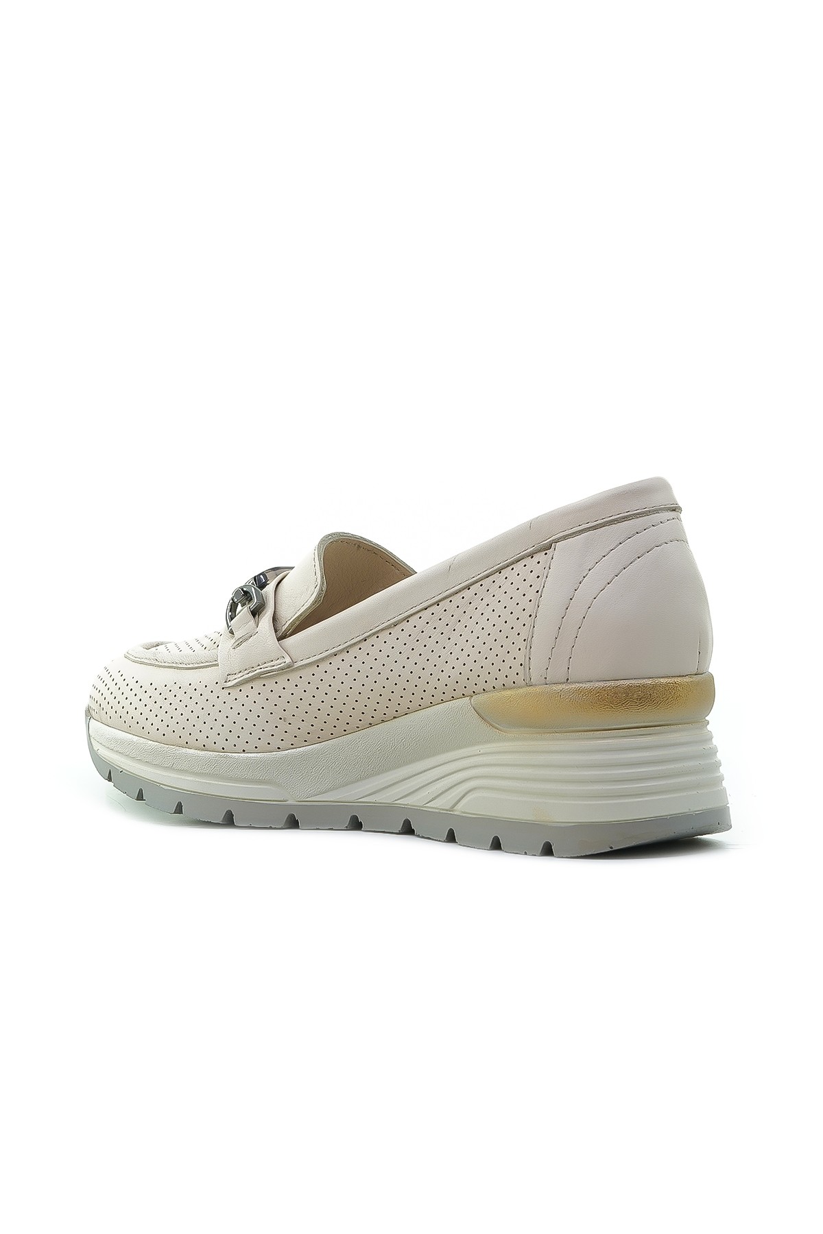 Venüs Kadın Hakiki Deri Dolgu Topuklu Comfort Casual Günlük Ayakkabı (36-40) 2313001Y Z - BEJ