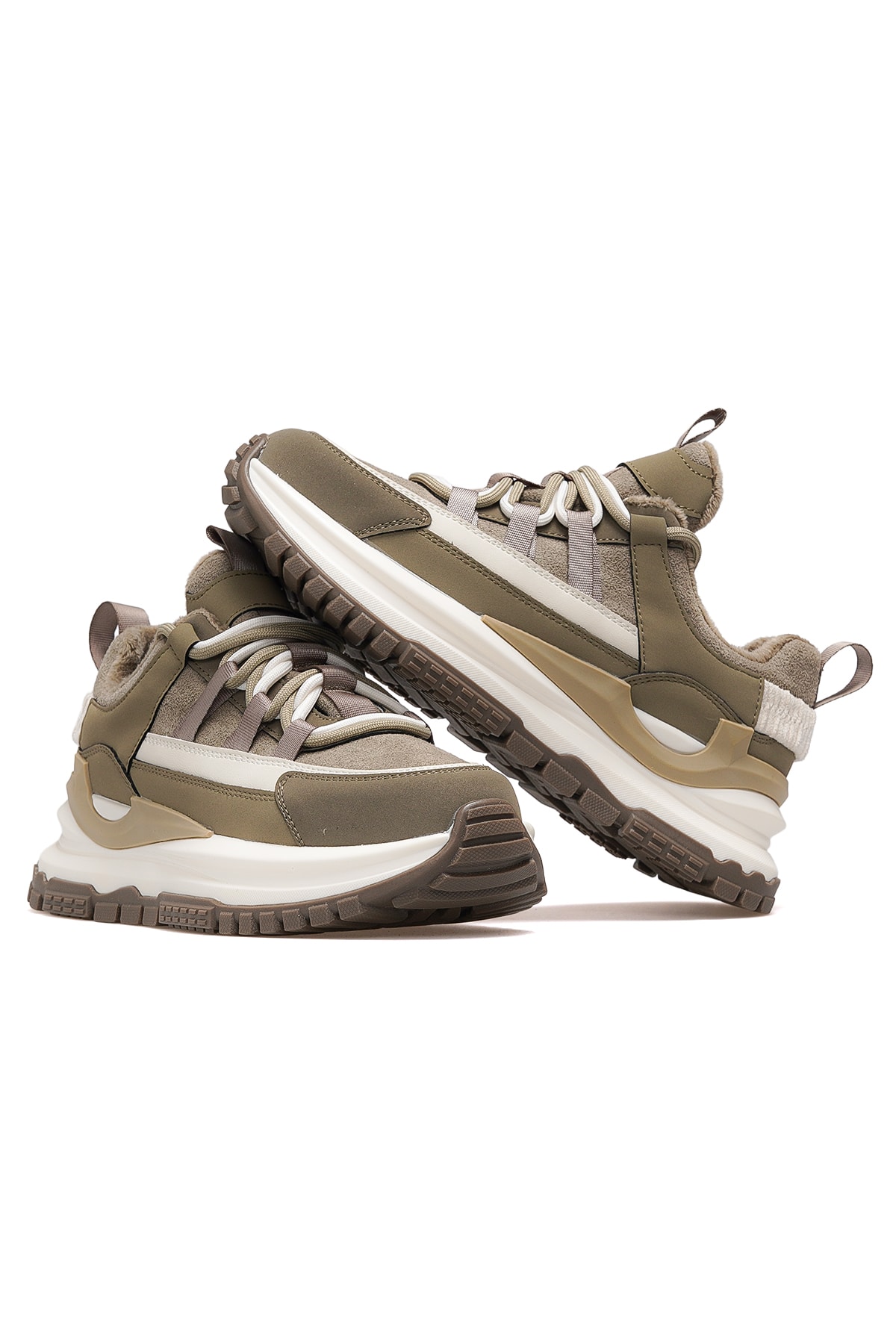 Kadın İçi Polarlı Sneaker Günlük Ayakkabı 25K331 Z - YEŞİL