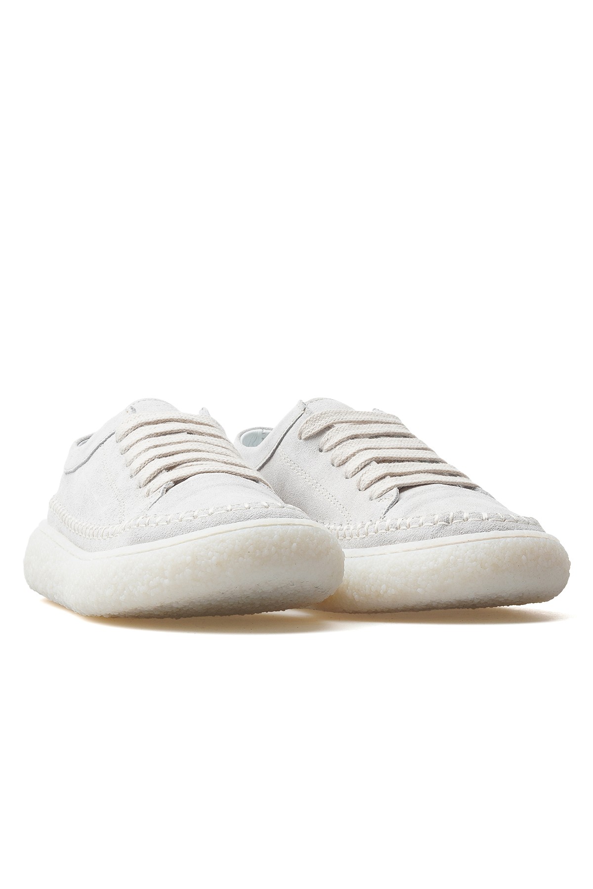 Kadın Hakiki Deri Sneaker Ayakkabı D25YA-240 Z - BEYAZ SÜET