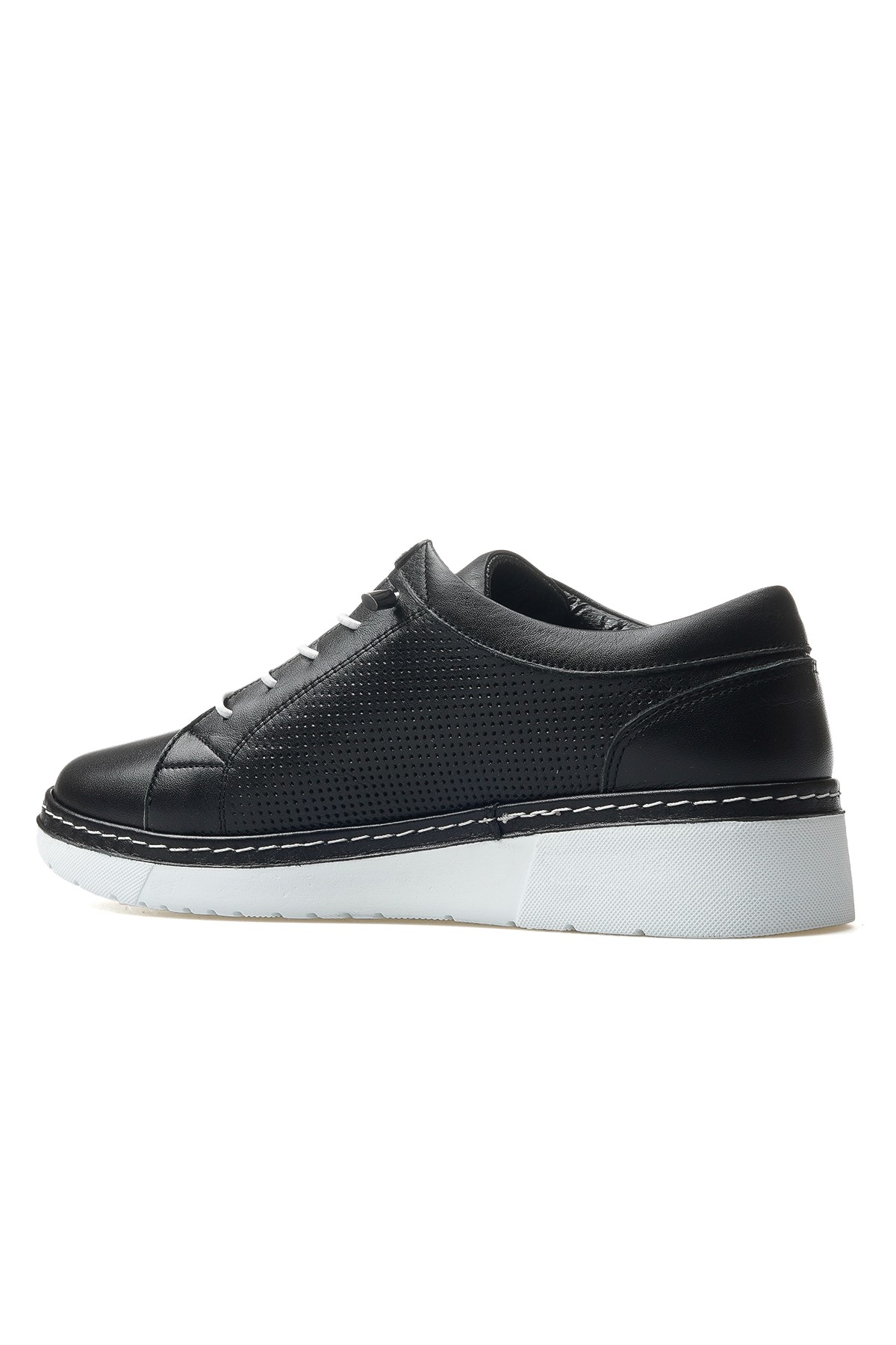 Kadın Hakiki Deri Günlük Sneaker Ayakkabı 25150012Y Z - SİYAH