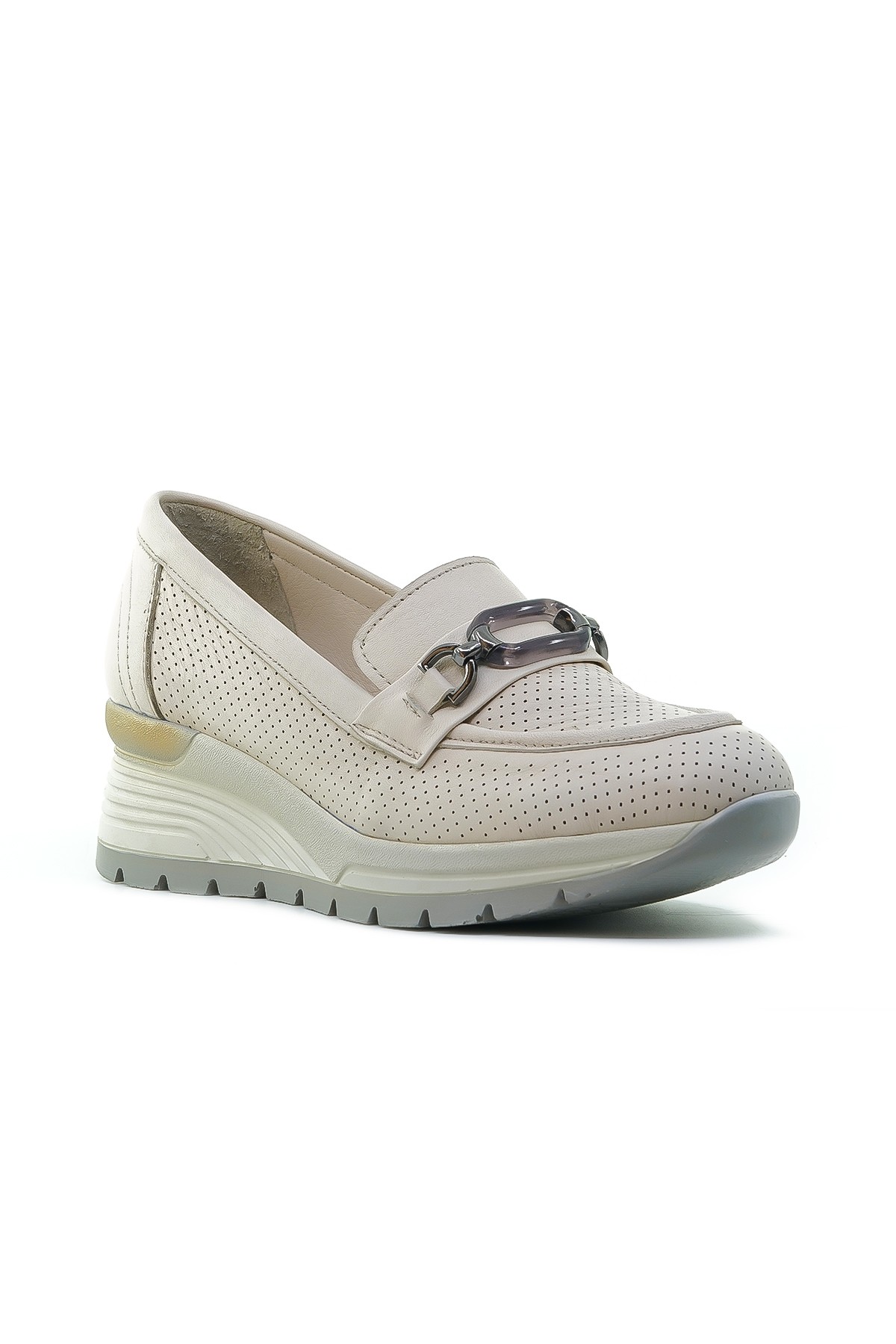 Venüs Kadın Hakiki Deri Dolgu Topuklu Comfort Casual Günlük Ayakkabı (36-40) 2313001Y Z - BEJ