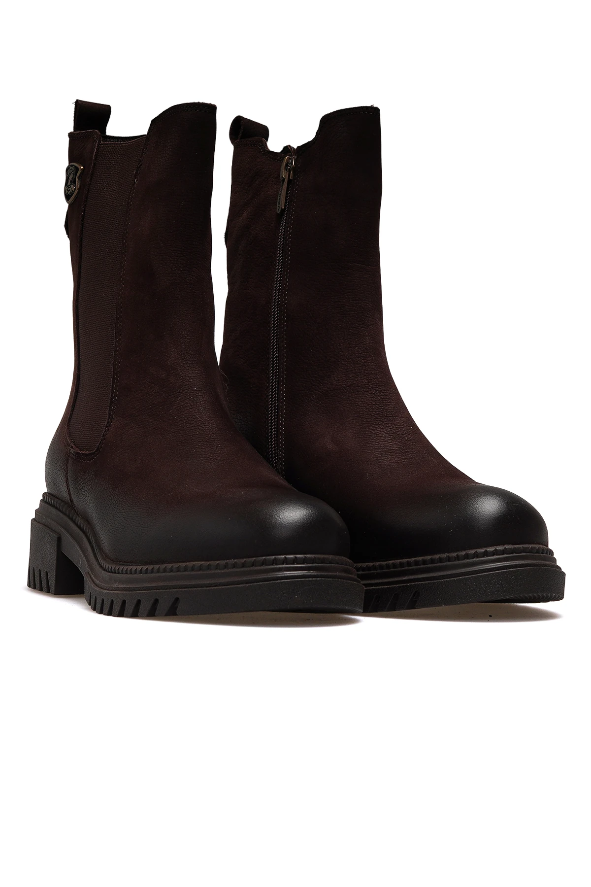 Kadın Hakiki Deri Casual Günlük Bot 1950864K Z - KAHVE NUBUK