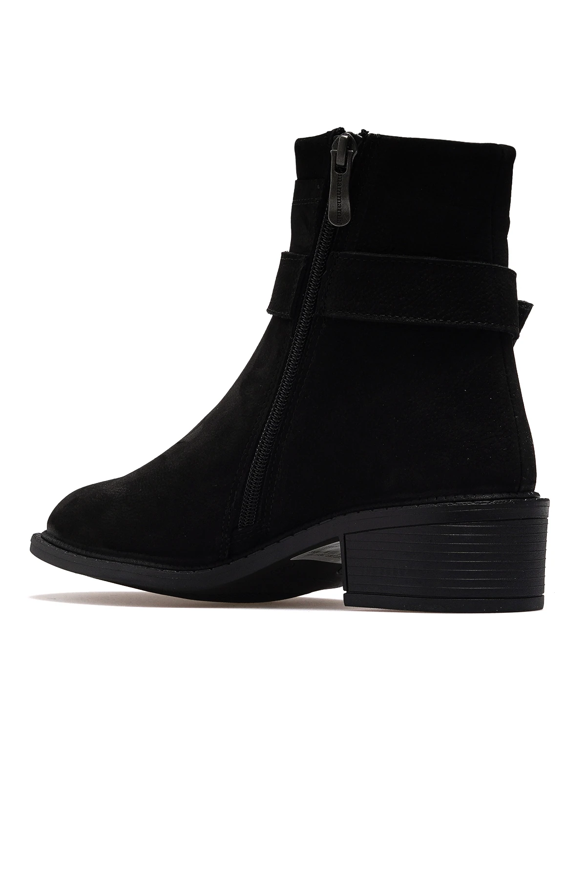 Kadın Hakiki Deri Topuklu Günlük Bot D25KB-8075 Z - SİYAH NUBUK