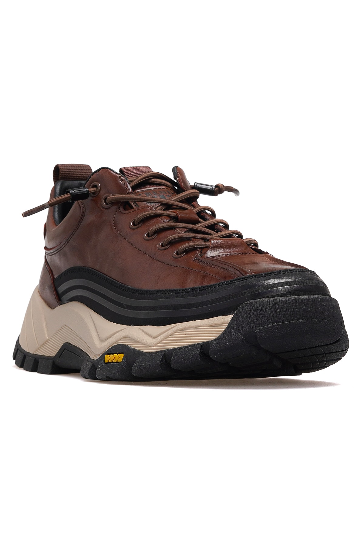 Erkek Deri Günlük Sneaker Ayakkabı 25K570 M - KAHVE