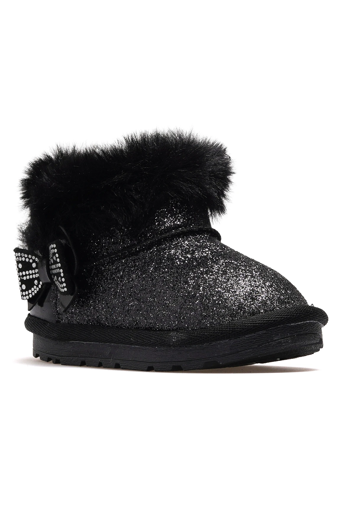 Curly Kız Çocuk Tüylü Günlük Bot BUCK3061 - SİYAH